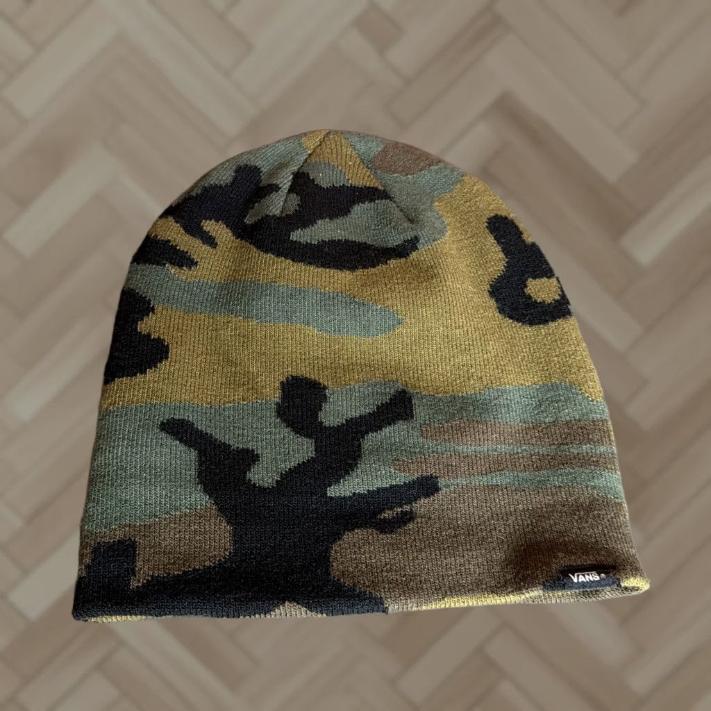 Vans Vans Off The Wall Beanie Camouflage Logo Green One Size Womens Size ONE SIZE - 1 Thumbnail