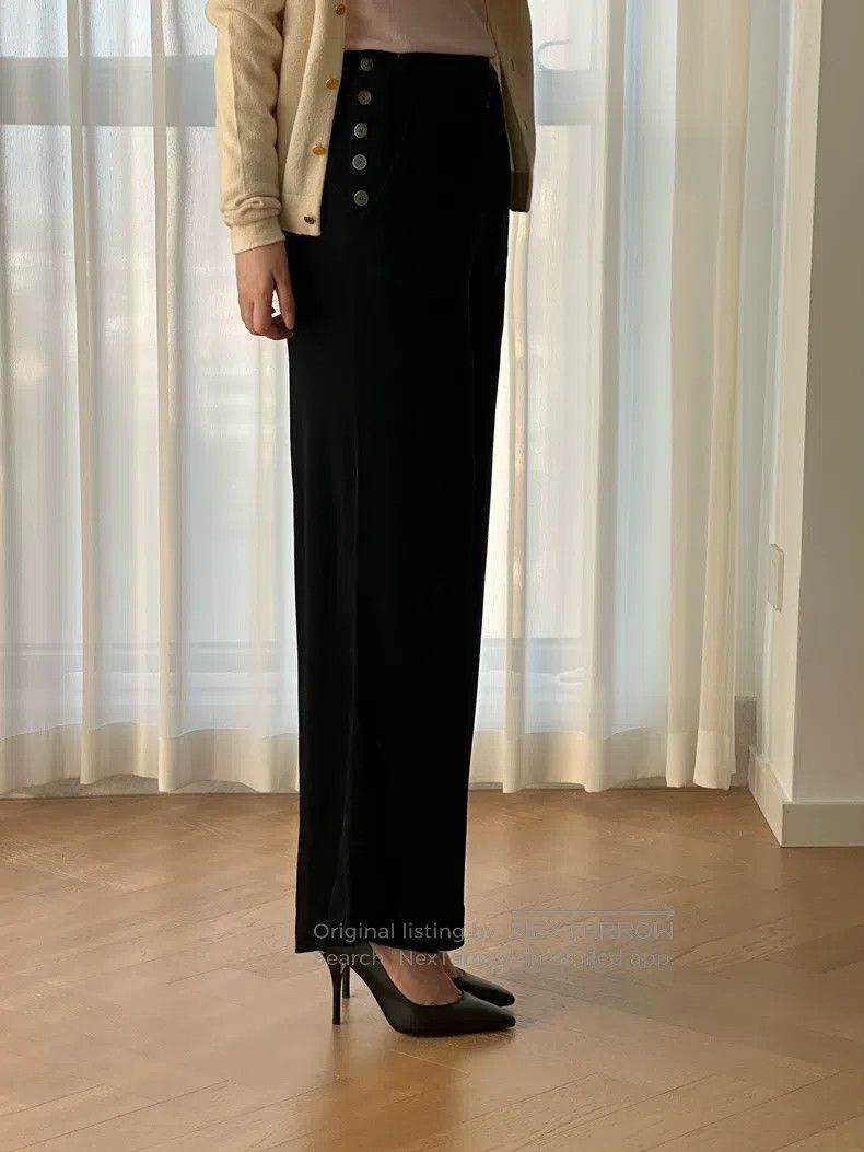 Hermes Hermes Casual Wide Leg Long Pants, Black Size 24" / US 00 / IT 34 - 4 Thumbnail