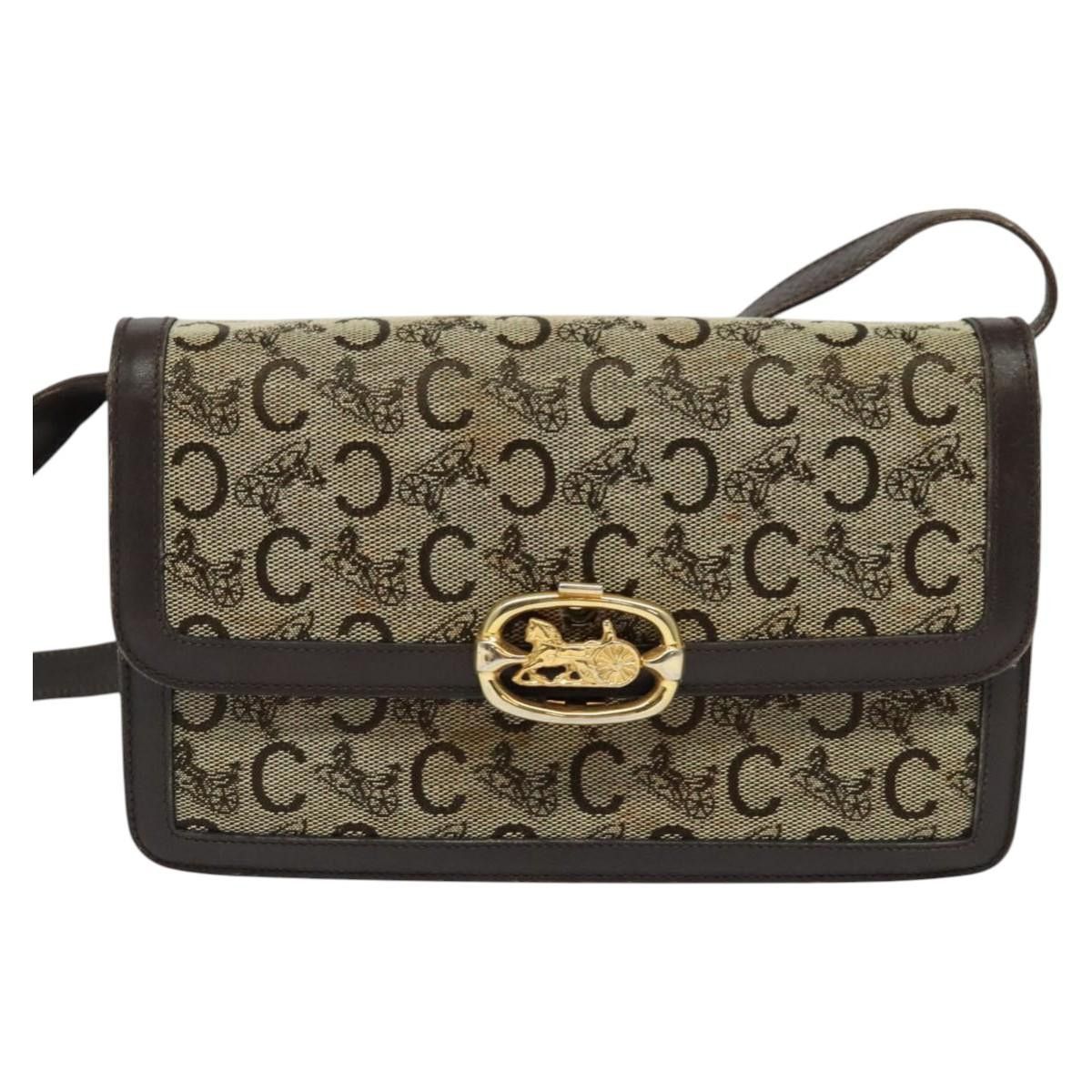 Celine CELINE C Sulky Shoulder Bag Canvas Brown Gold Size ONE SIZE - 2 Thumbnail
