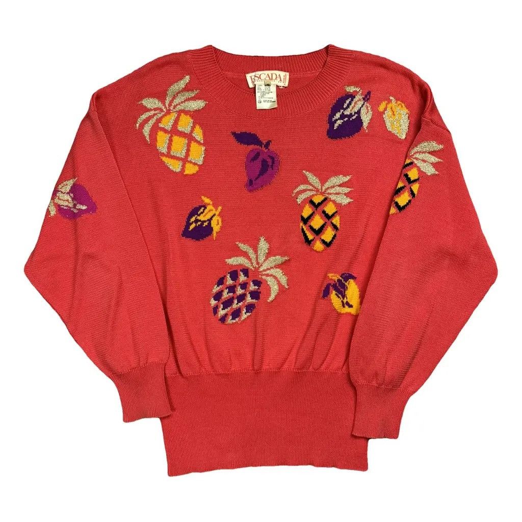 Escada Escada Jumper Fruits Size: 42 fit L Size L / US 10 / IT 46 - 1 Thumbnail