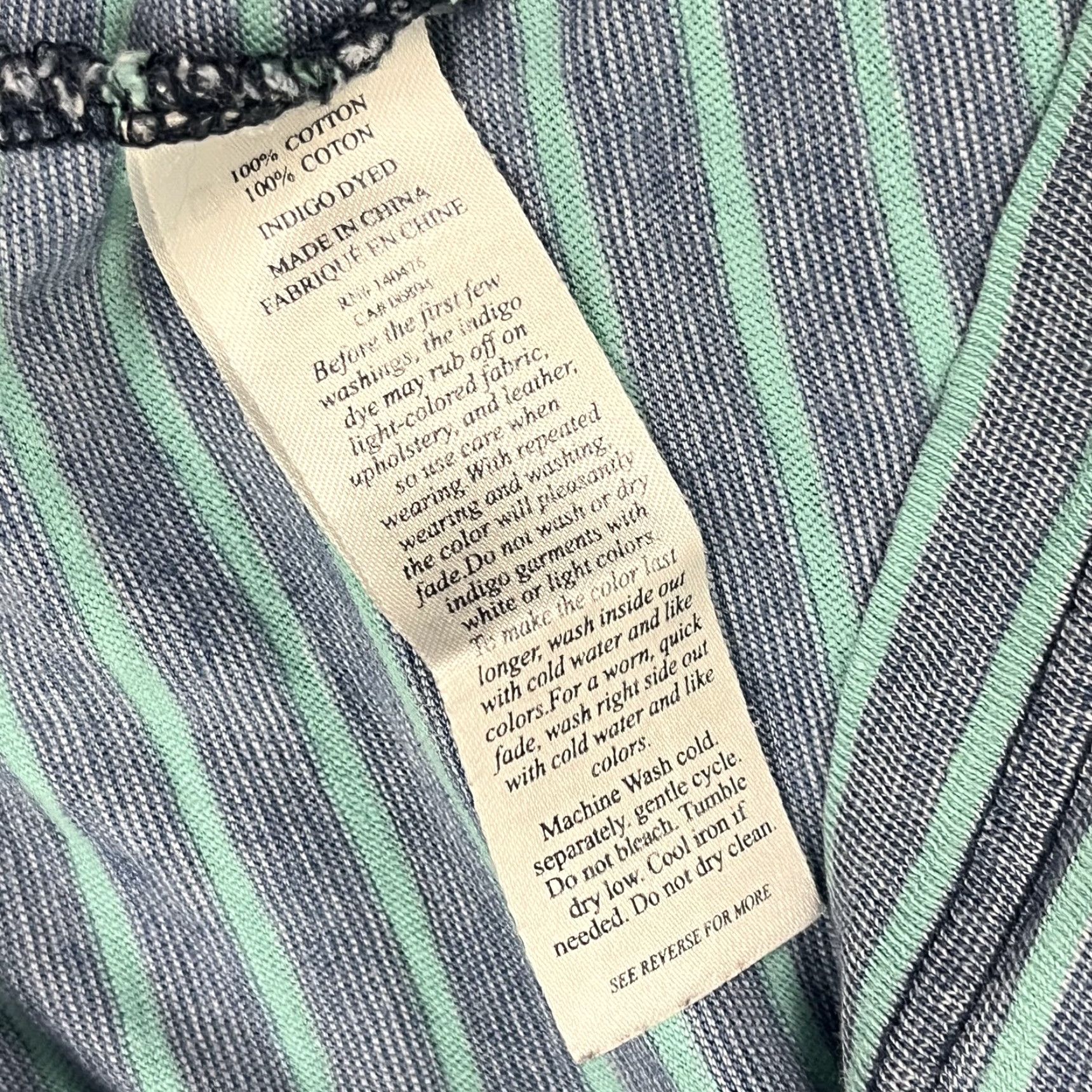Faherty Faherty Polo Shirt Mens 2XL Blue Stripe Indigo Dyed Cotton Pocket S/S Casual Shirt Polo Size US XXL / EU 58 / 5 - 6 Thumbnail