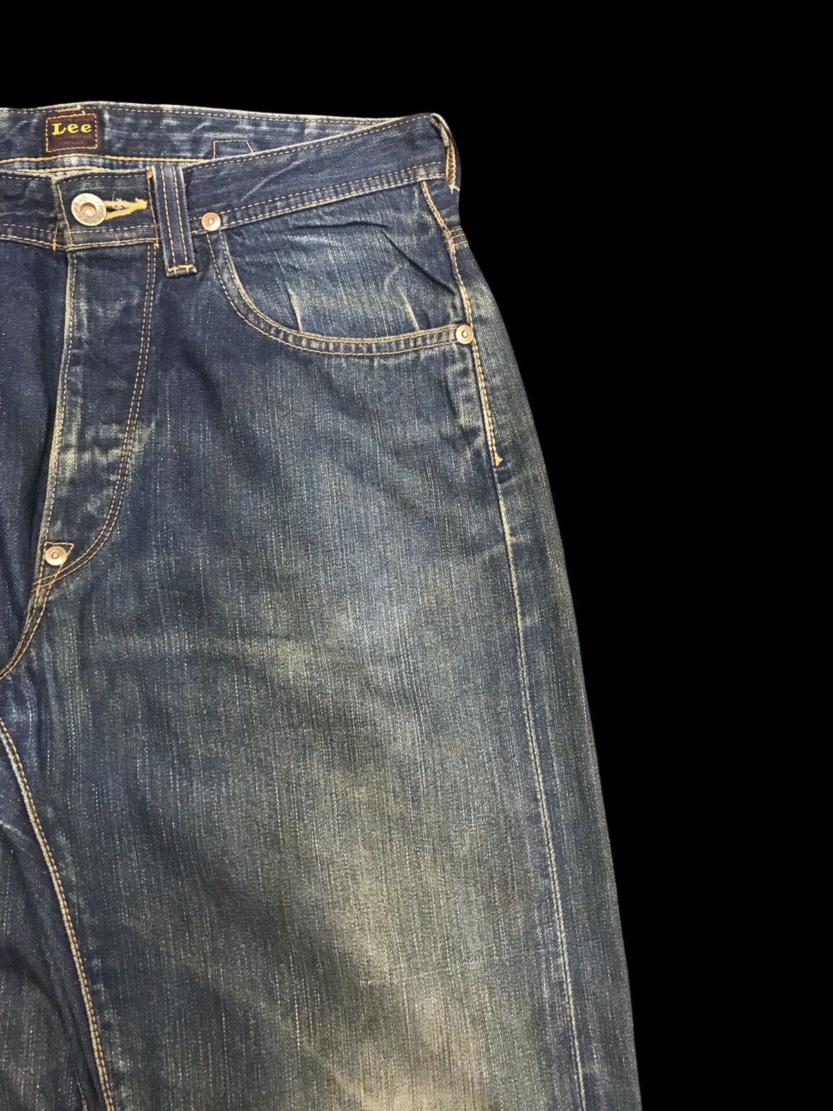 Lee 💥90s Style💥Lee COWBOY Selvedge Cinch Back Faded Denim F127 Size US 29 - 4 Thumbnail