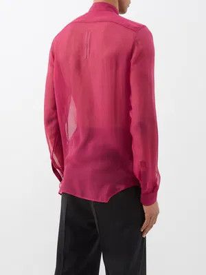Rick Owens o1y0325 Solid Color Shirt in Fuschia Size US S / EU 44-46 / 1 - 4 Thumbnail