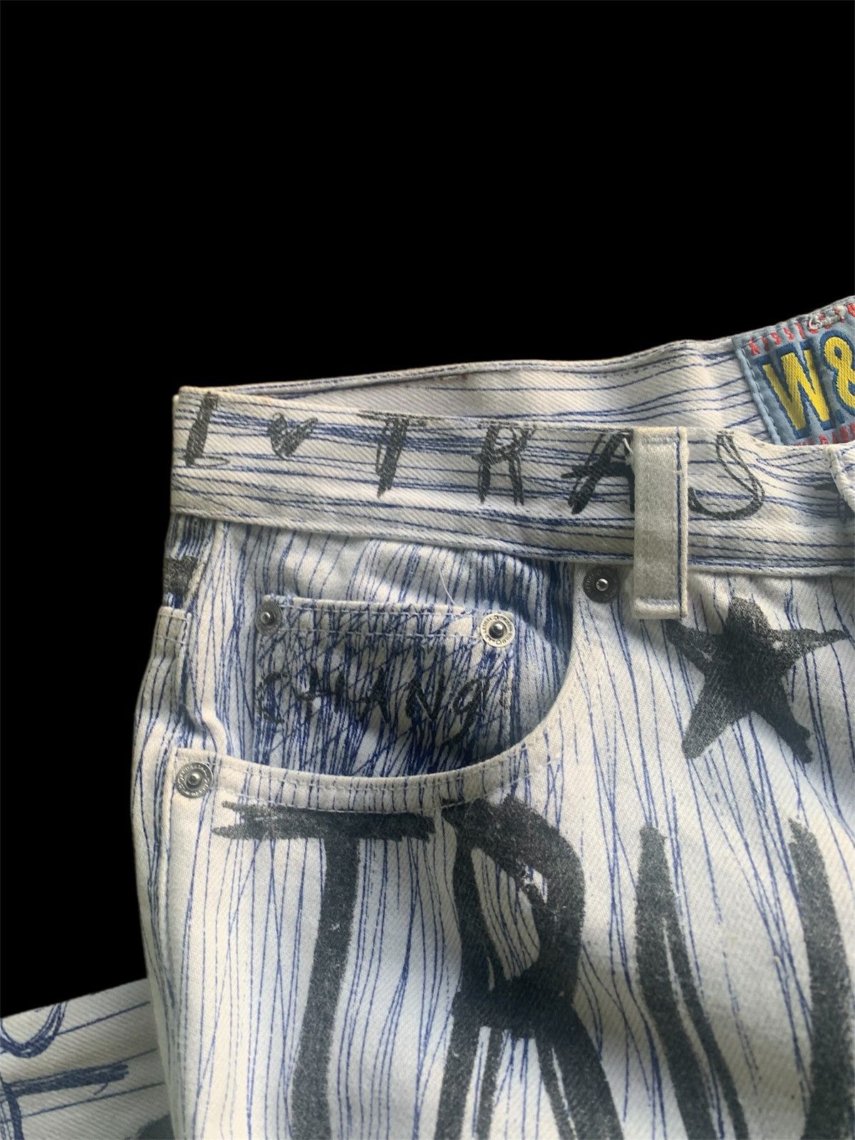 Vintage Vintage Walter Van Beirendonck 90s graffiti Jeans Size US 31 - 7 Thumbnail