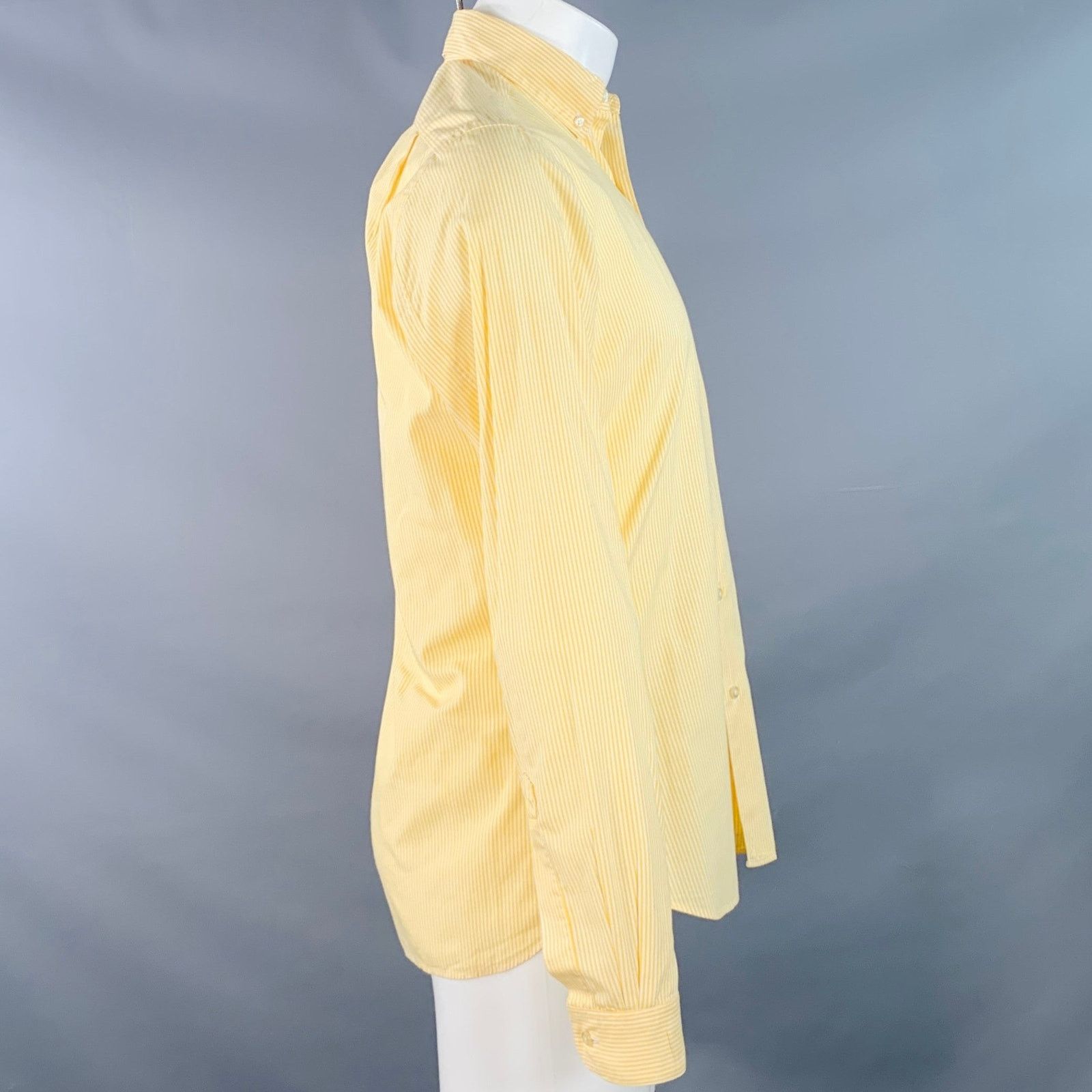Steven Alan Yellow White Stripe Cotton Button Down Collar Long Sleeve Size US S / EU 44-46 / 1 - 3 Thumbnail