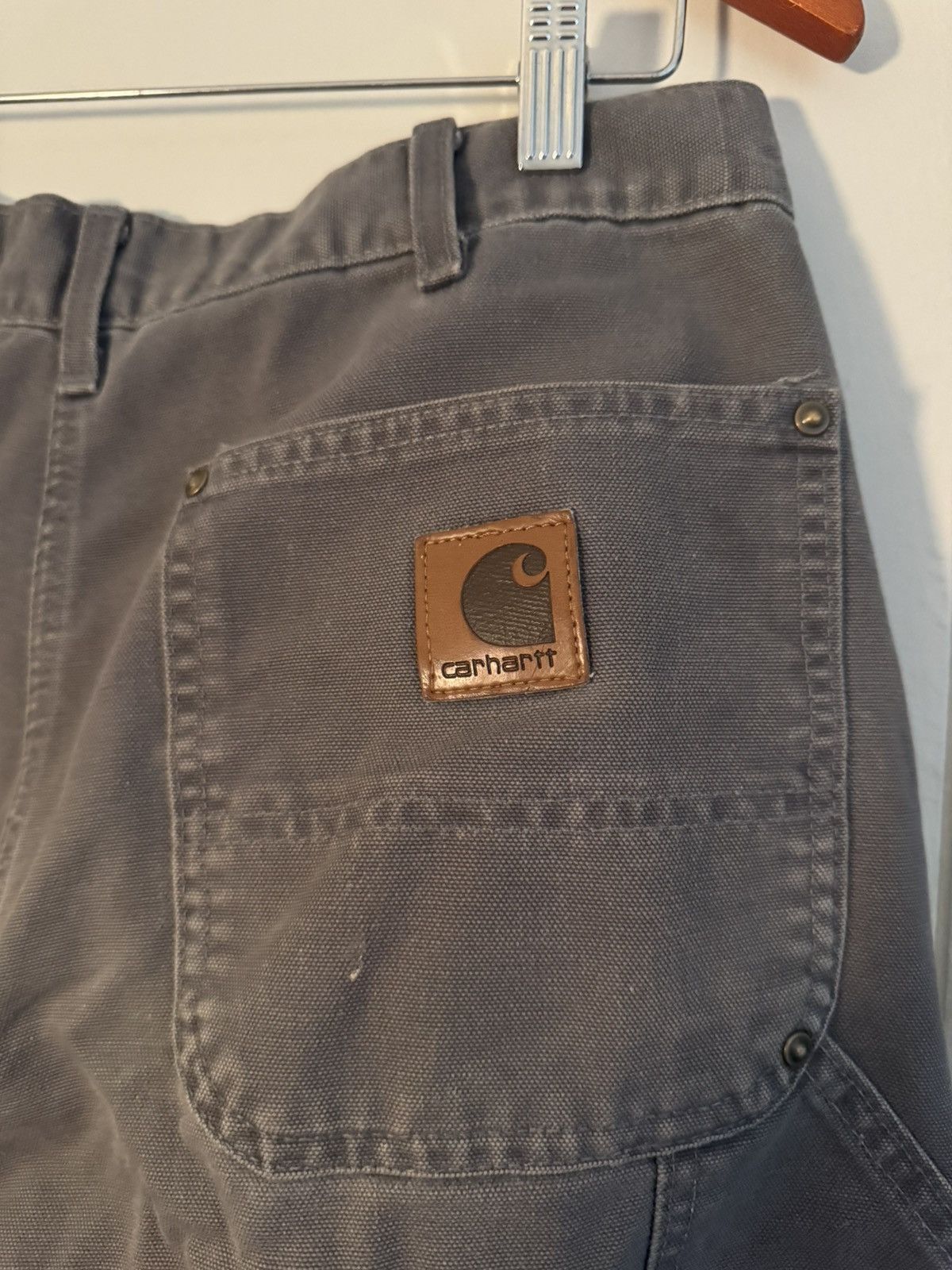 Carhartt Vintage Carhartt B136 Grey Double Knee Work Pants (34x32) Size US 34 / EU 50 - 4 Thumbnail