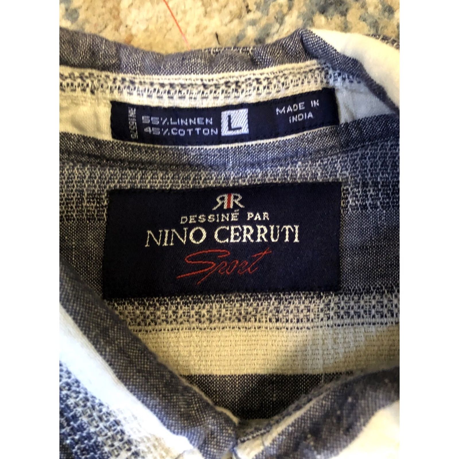 Vintage Nino Cerruti Shirt Sport Men's Blue Long Sleeve Button Up Size Large Linen Blend Shirt Size US L / EU 52-54 / 3 - 2 Thumbnail