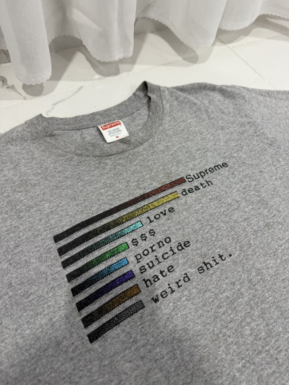 Supreme 00’s SUPREME DEATH LOVE RARE Y2K TEE CRAZY PRINT Size US M / EU 48-50 / 2 - 4 Thumbnail