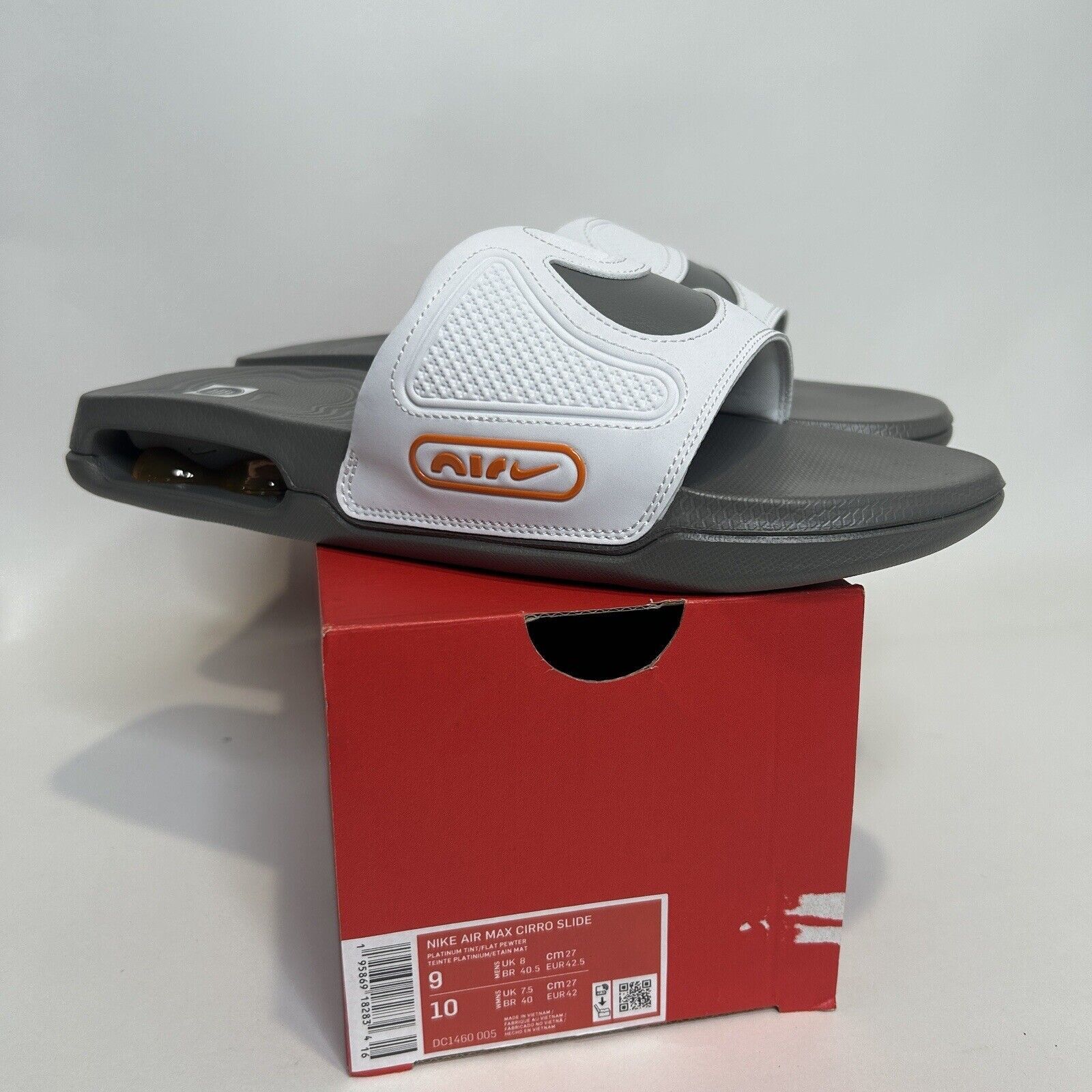 Nike Nike Max Cirro Slides “White Gray Orange Platinum” 2024 Size US 9 / EU 42 - 3 Thumbnail