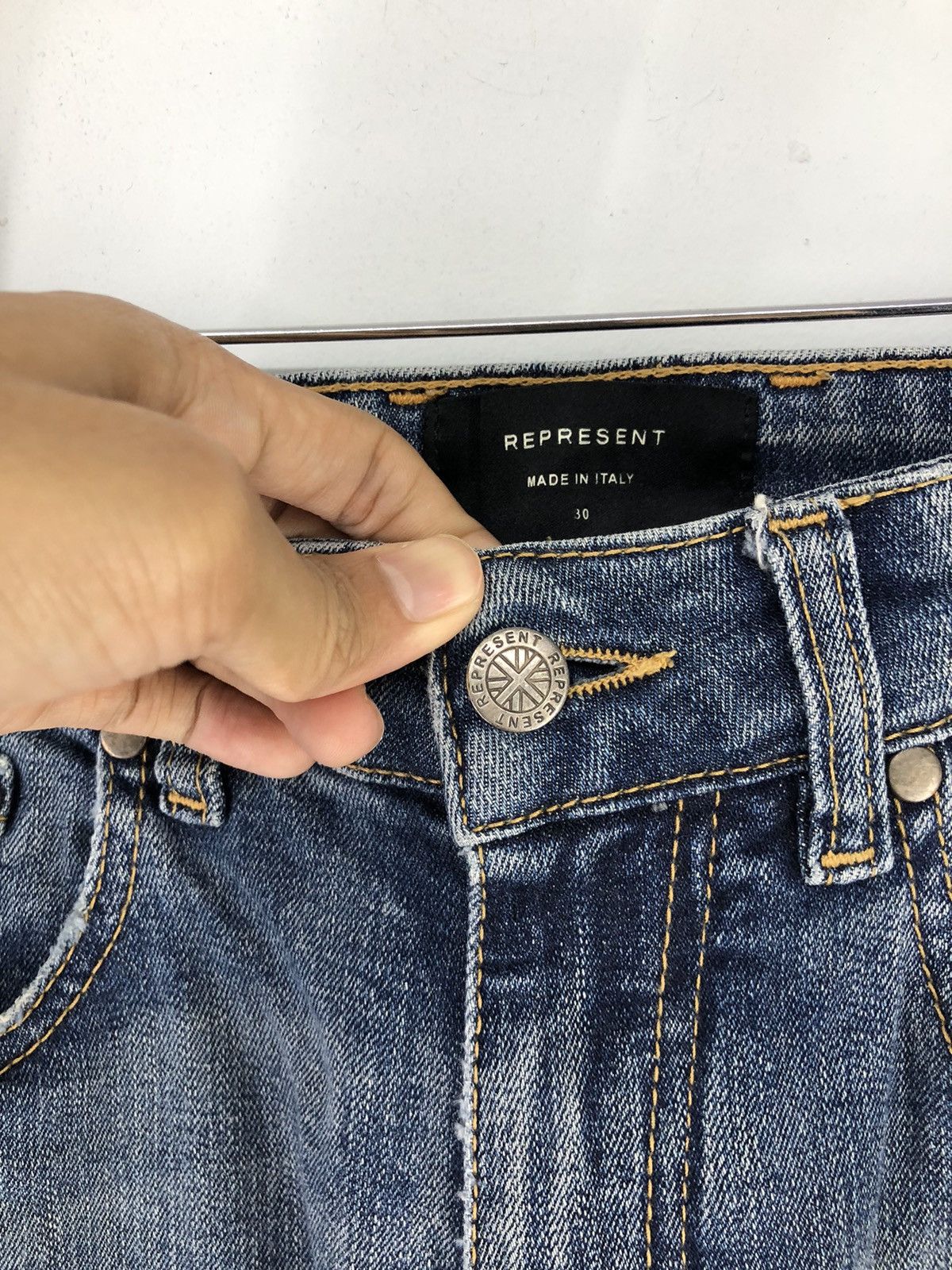 Represent Clo. Represent Destroyer Denim Rockstar Blue Skinny Jeans Size US 28 / EU 44 - 6 Thumbnail