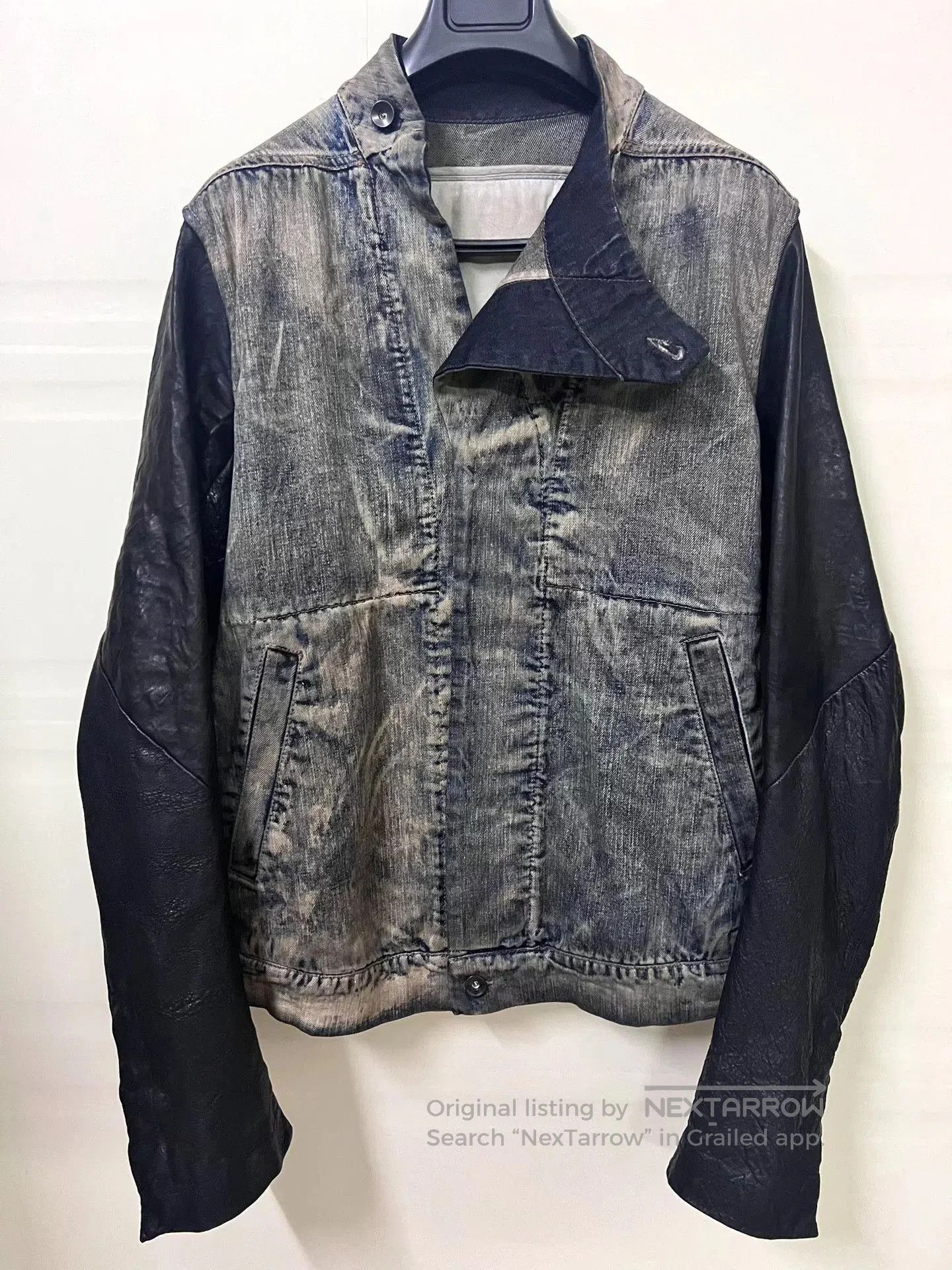 Rick Owens Drkshdw Rick Owens Denim and Leather Jacket. Size US L / EU 52-54 / 3 - 3 Thumbnail