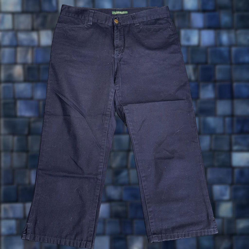 Ralph Lauren Lauren Ralph Lauren Pants Womens 2 Blue Cotton Classic Midcalf Straight Cropped 2Pockets Vintage No? Size 26" / US 2 / IT 38 - 1 Thumbnail