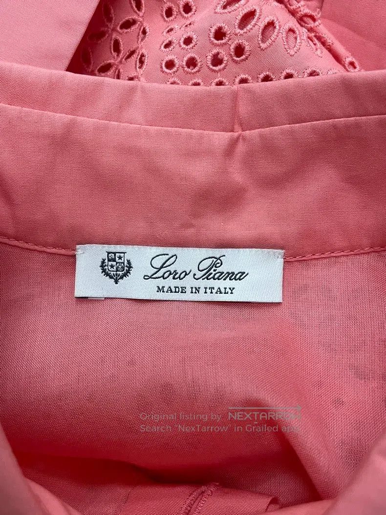 Loro Piana LORO PIANA Pink Openwork Long Sleeve Tie Dress Size XS / US 0-2 / IT 36-38 - 4 Thumbnail