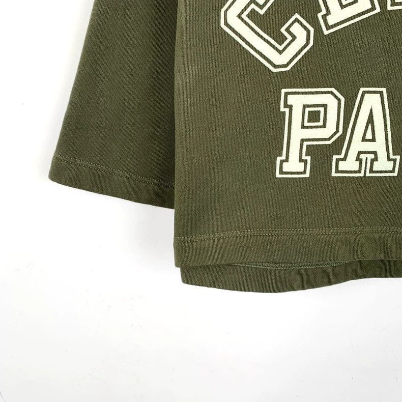 Celine Celine Army Green Logo Printed Cotton TShirt Size US XS / EU 42 / 0 - 5 Thumbnail
