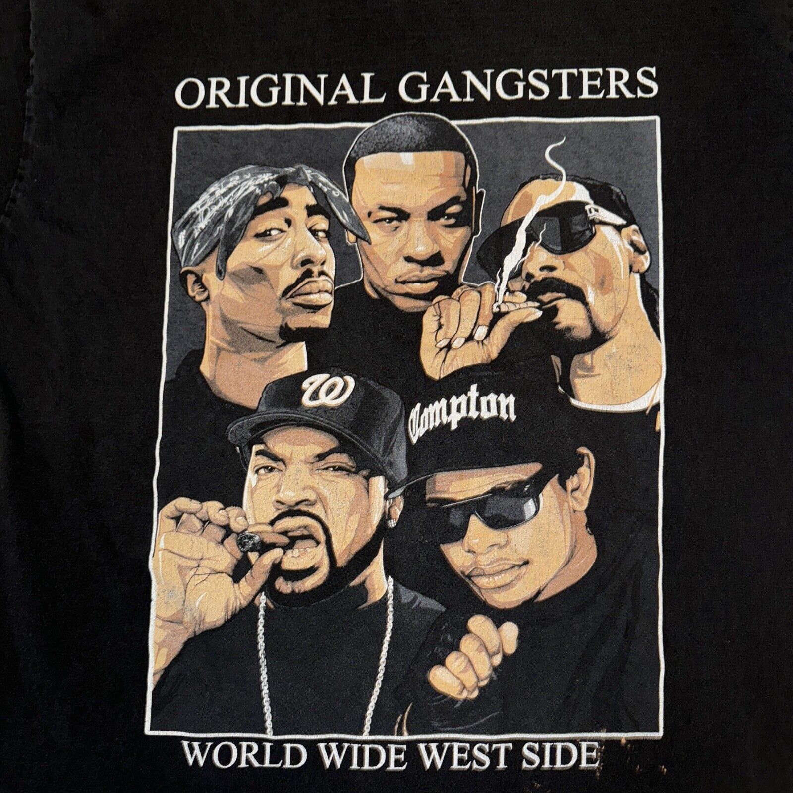Band Tees × Japanese Brand California Original Gangsters T-Shirt Black 2XL 24x30 Snoop Size US XXL / EU 58 / 5 - 2 Thumbnail