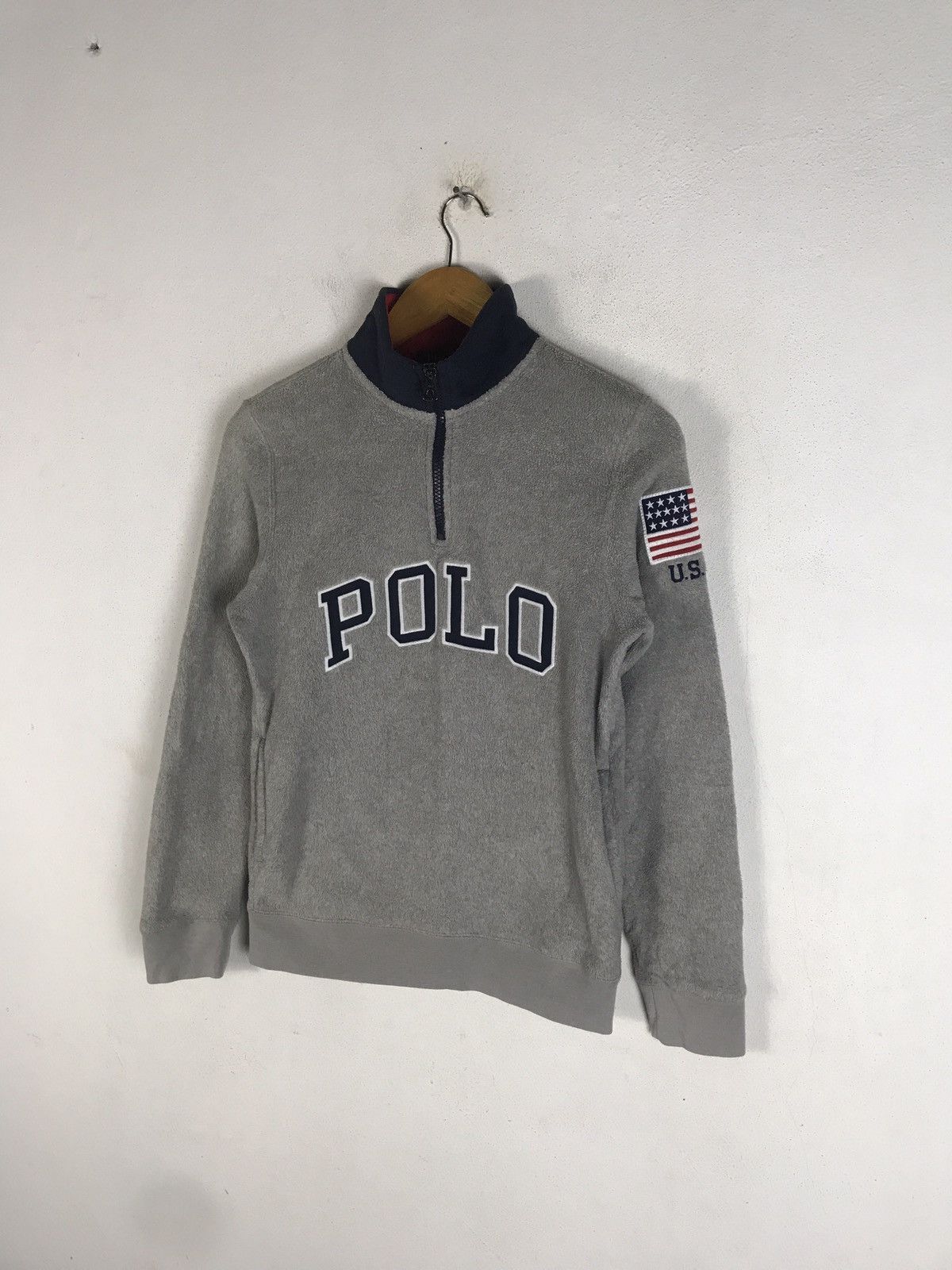 Polo Ralph Lauren × RRL Ralph Lauren × Ralph Lauren 🔥Rare🔥Polo Ralph Lauren Big Logo Fleece Half Zip Sweatshirt Size US S / EU 44-46 / 1 - 3 Thumbnail