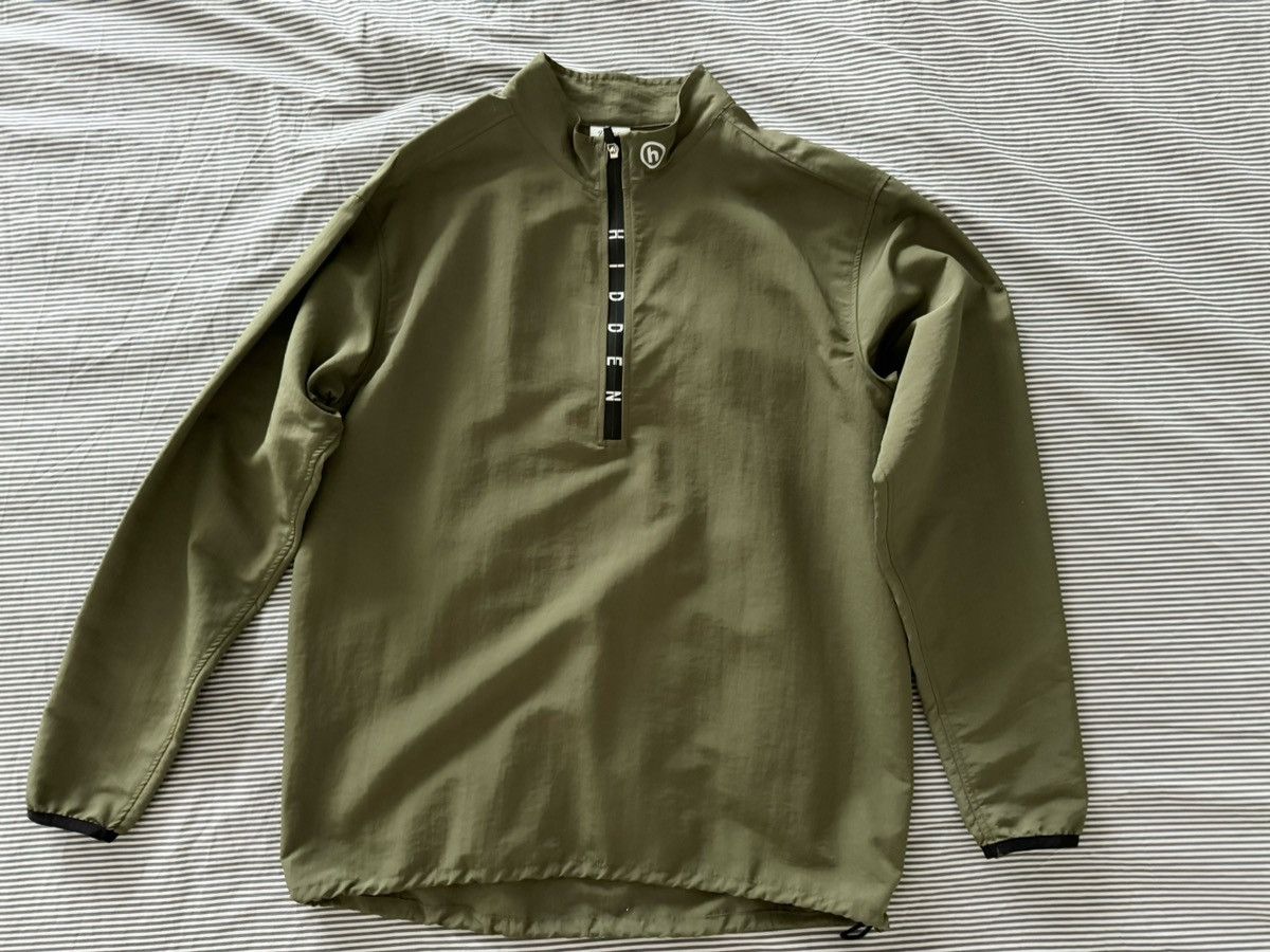 image of Hidden Ny 1/4 Quarter Zip Tech Shirt Top in Olive, Men's (Size Medium)