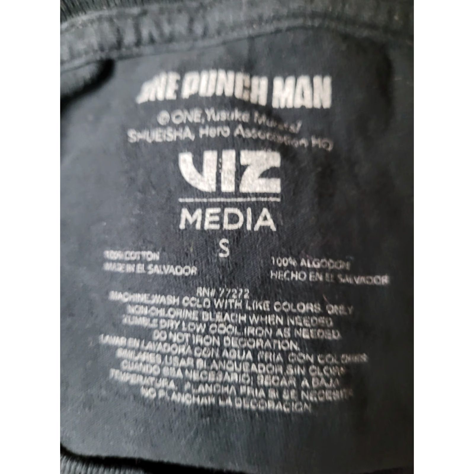 Vintage One Punch Man T-Shirt S Mens Small Black Anime Shirt Modern Cotton Solid Short Sleeve Crew Neck Size US S / EU 44-46 / 1 - 3 Thumbnail