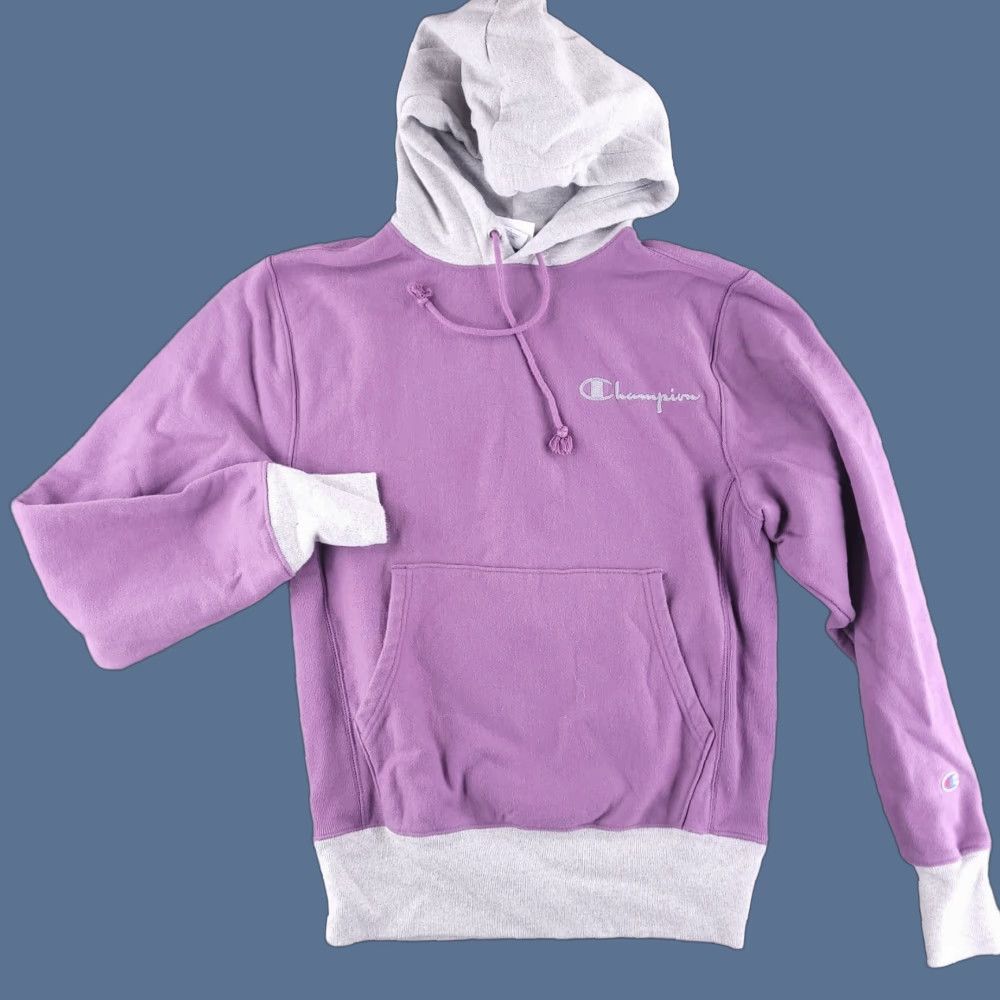 Champion Champion Sweatshirt Hoodie Mens Small Purple Reverse Weave Colorblock Retro Pullover Reversible 90s Mens Size US S / EU 44-46 / 1 - 1 Thumbnail
