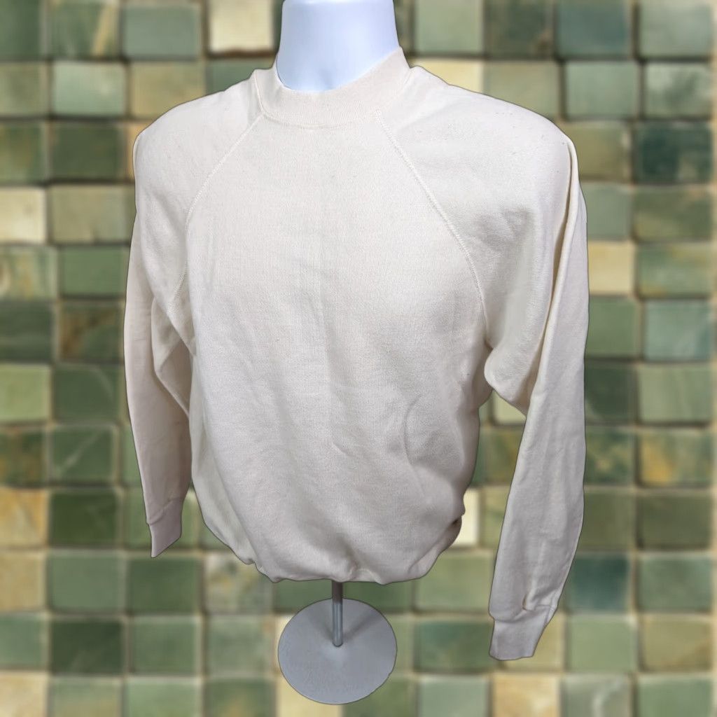 Tultex VINTAGE Tultex Sweatshirt Raglan 80s USA Made Crew Neck Long Sleeve White M Men Pullover Flawed Size US M / EU 48-50 / 2 - 1 Thumbnail