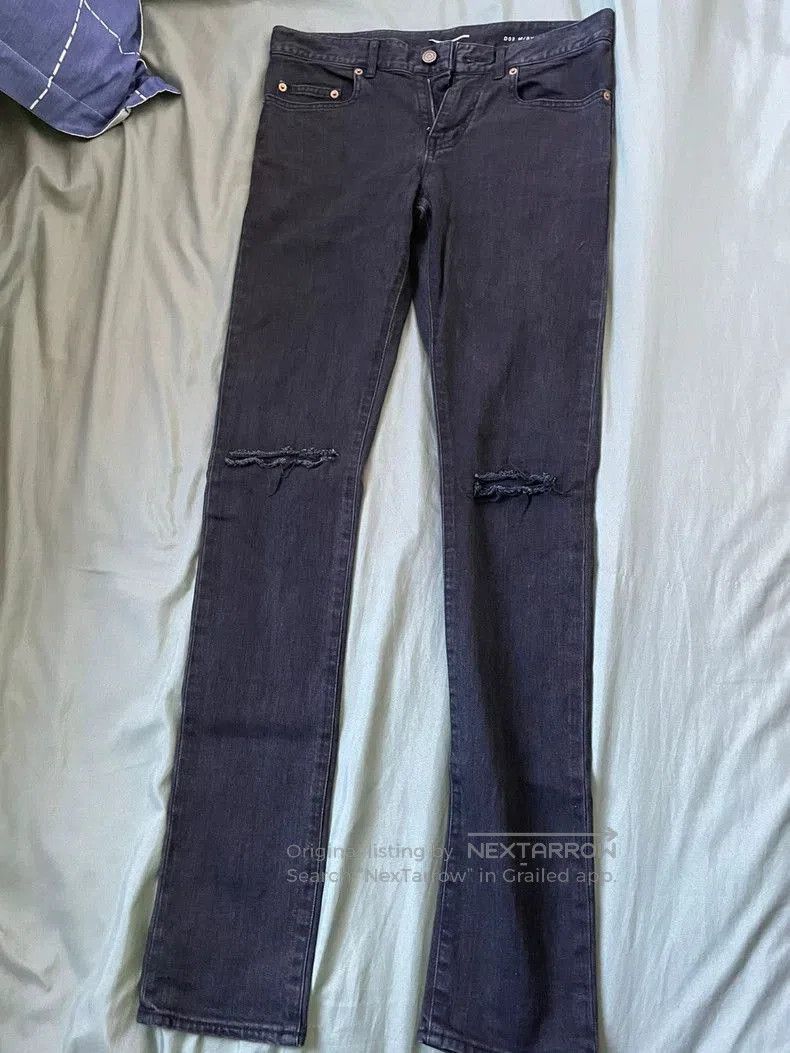 Saint Laurent Paris Saint Laurent Black Distressed Denim Jeans. Size US 29 - 1 Thumbnail