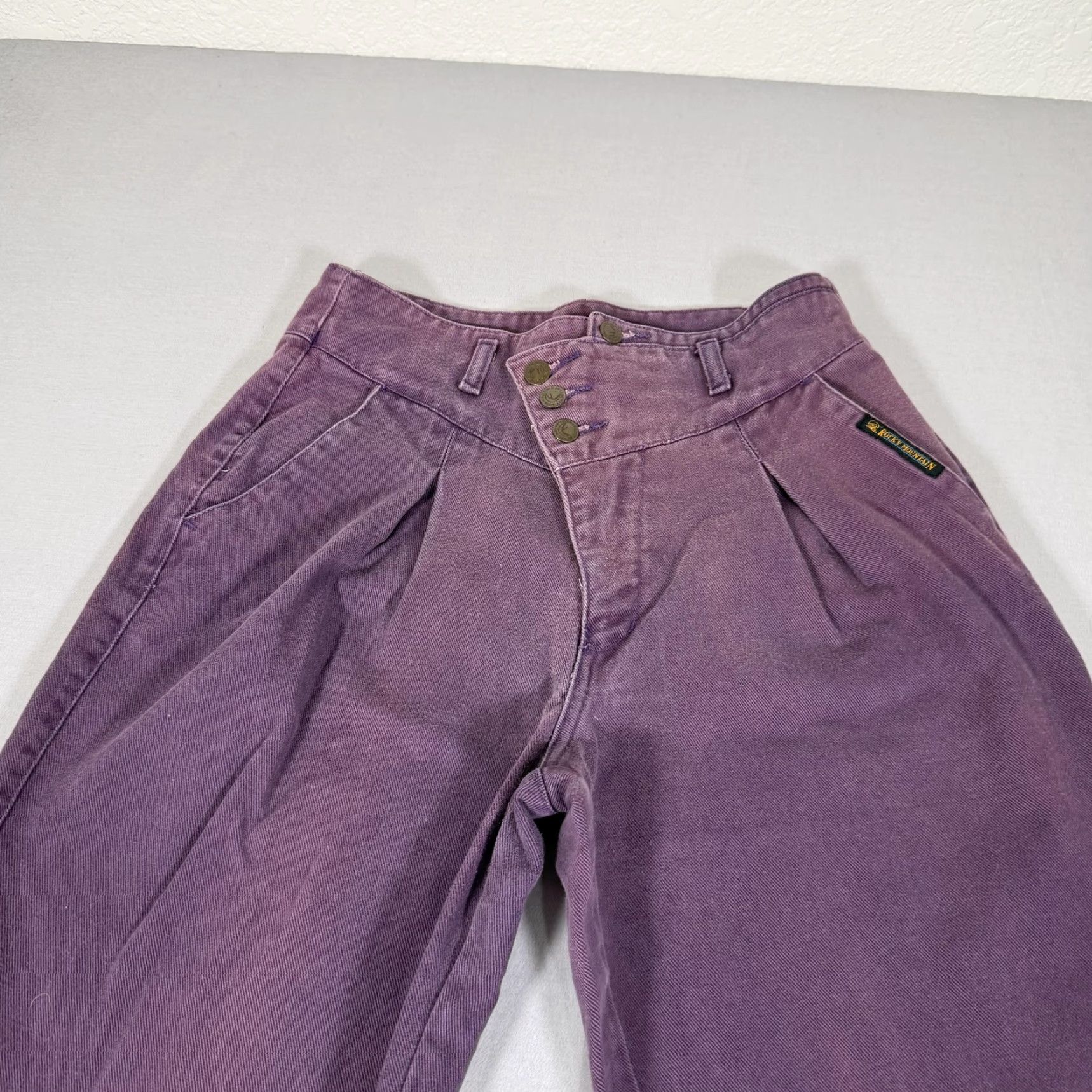 Vintage VINTAGE Rockies Jeans Womens 13 Denim Pants 90s Purple High Waist Slim Straight 100% Cotton Boyfriend? Size 34" / US 12 / IT 48 - 5 Thumbnail