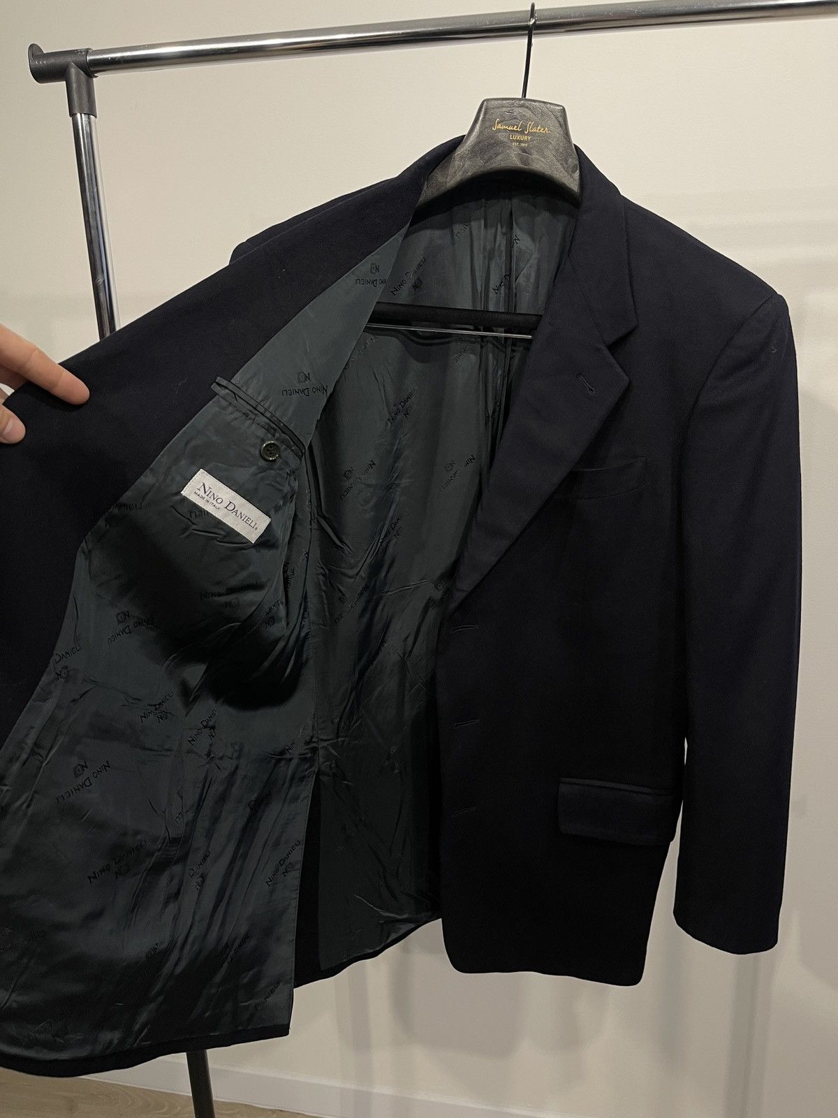 Vintage Nino Danieli blazer wool jacket vintage sport coat blue Size 44R - 5 Thumbnail