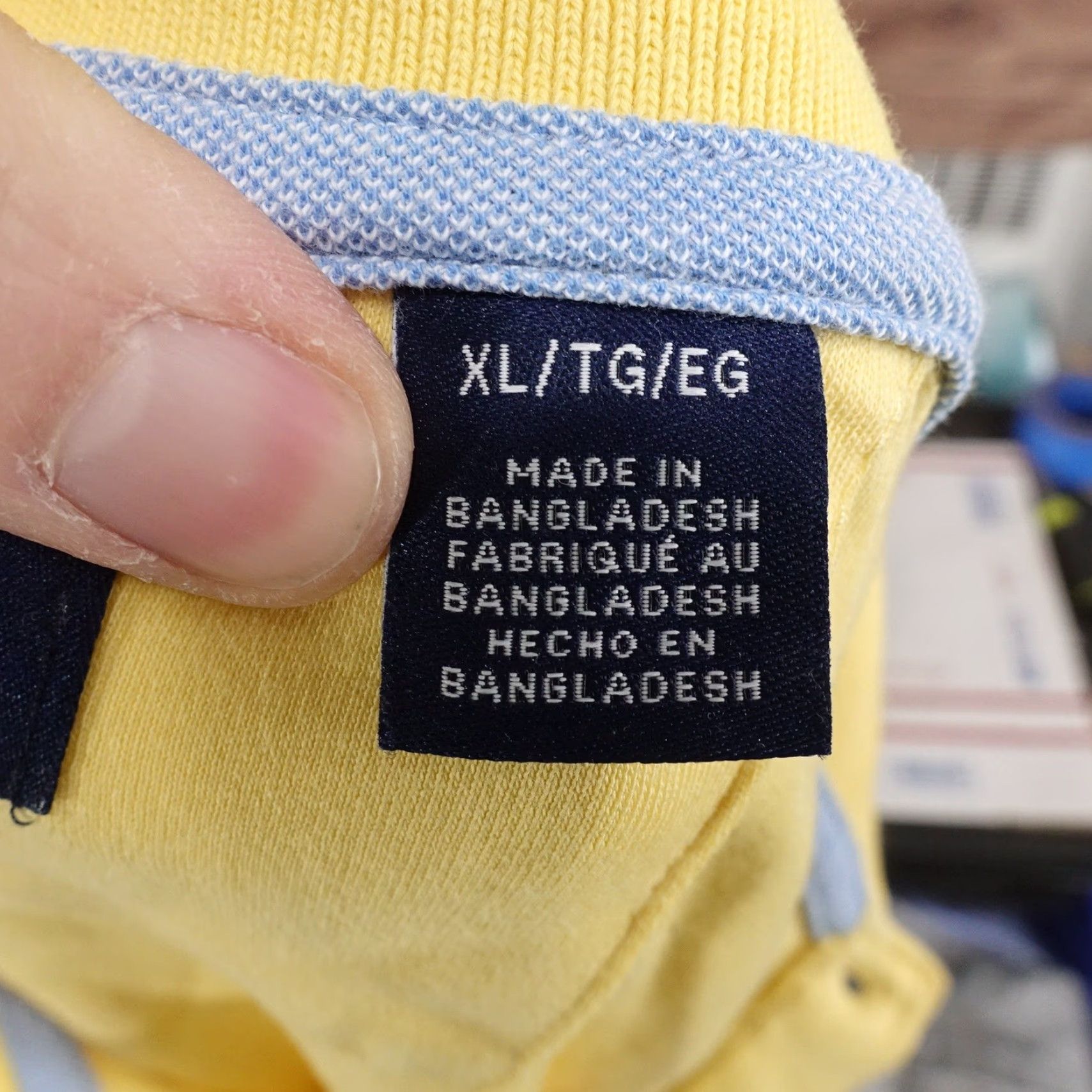 Chaps Chaps Polo Shirt Mens XL Yellow Solid 100% Cotton Logo Casual Knit Short Sleeve Size US XL / EU 56 / 4 - 7 Thumbnail