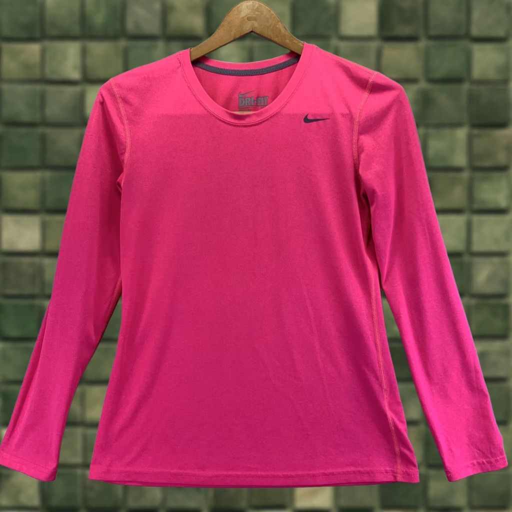 Nike Nike Dri-Fit Womens Regular Fit Hot Pink Running Long Sleeve Top Sz Small-6037 Size S / US 4 / IT 40 - 1 Thumbnail