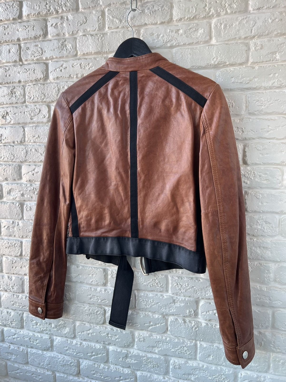 Dolce & Gabbana Dolce&Gabbana Brown Zip Leather Biker Jacket Size S / US 4 / IT 40 - 5 Thumbnail