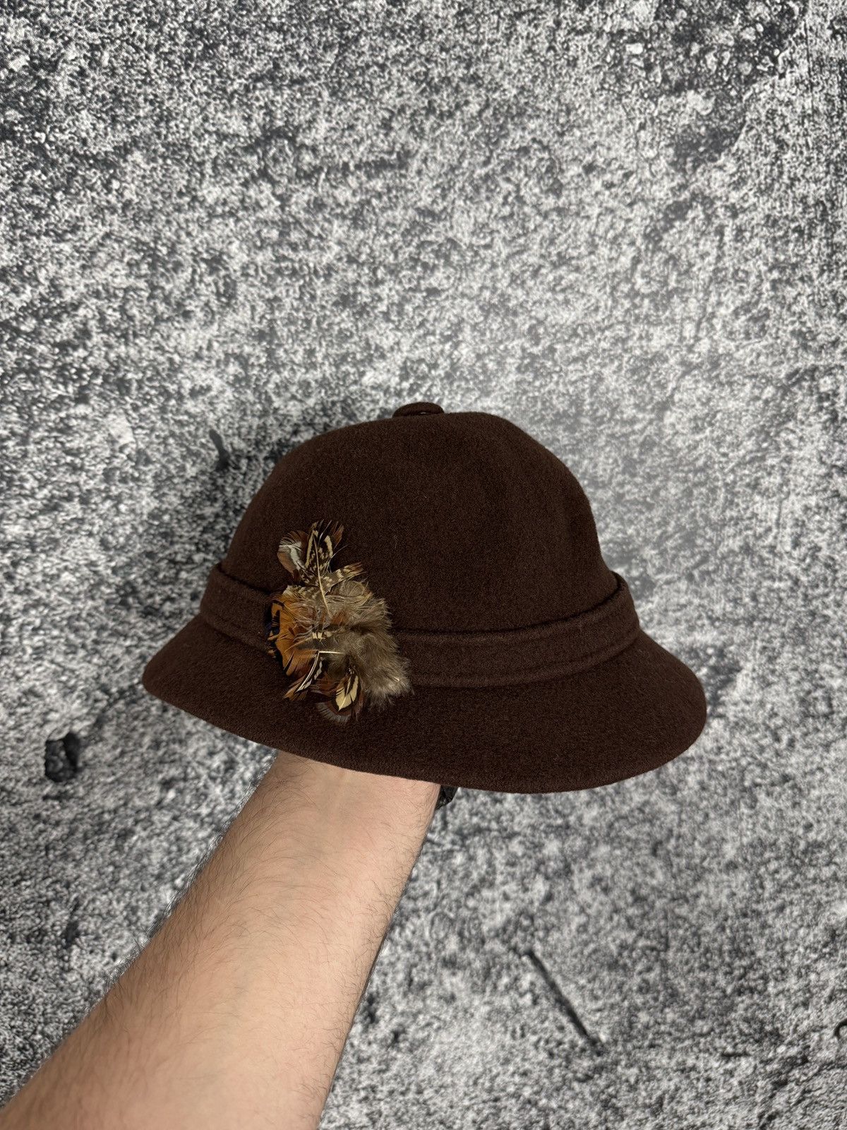 Kangol Vintage Kangol Design Wool Fedora Hat With Feather England Size 28 - 1 Thumbnail