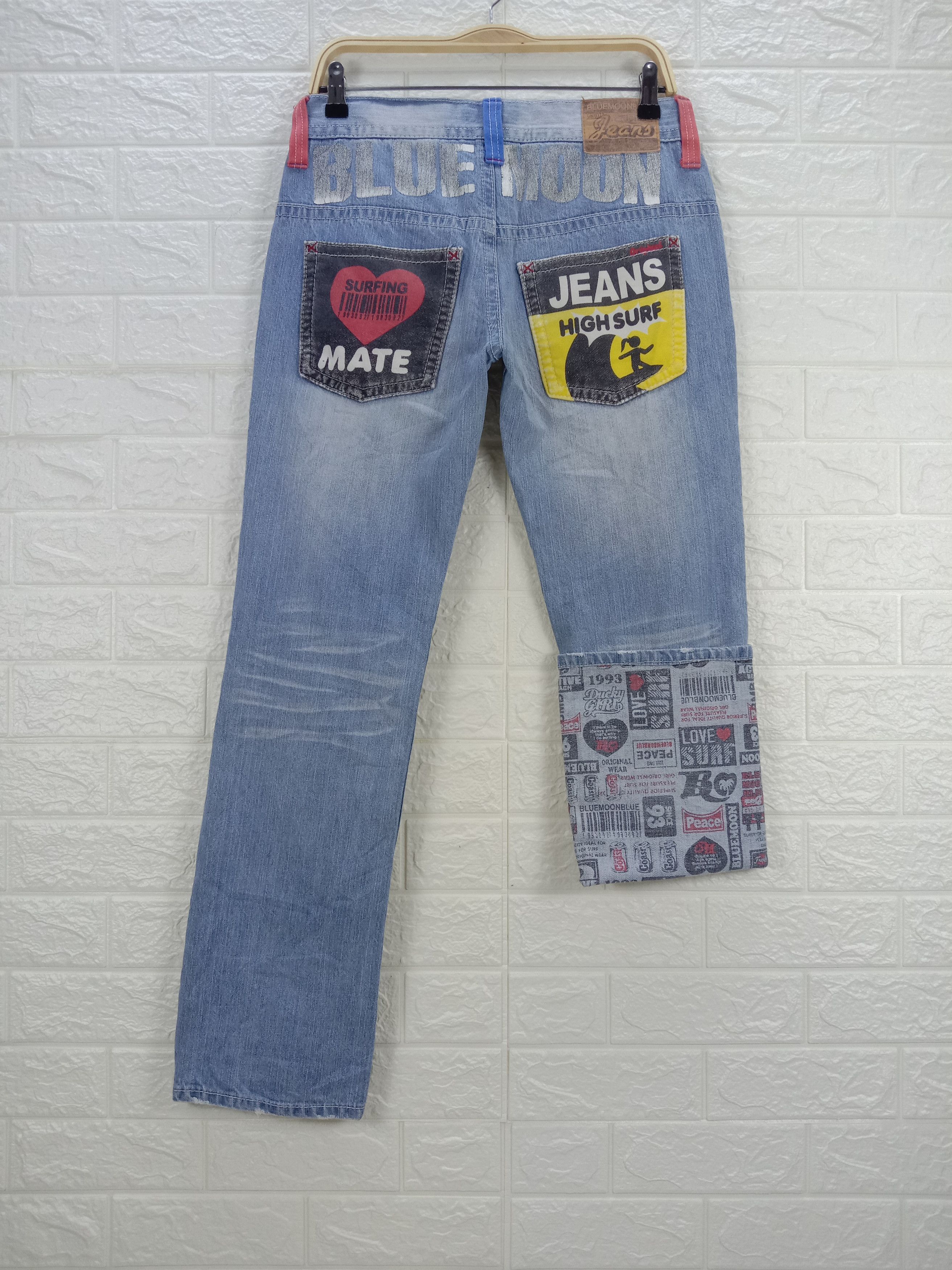 Japanese Brand Vintage Blue Moon Blue Surf Style Jeans Size US 31 - 1 Thumbnail