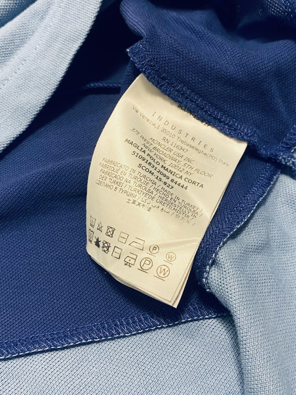 Moncler Blue Polo Moncler Size US L / EU 52-54 / 3 - 4 Thumbnail