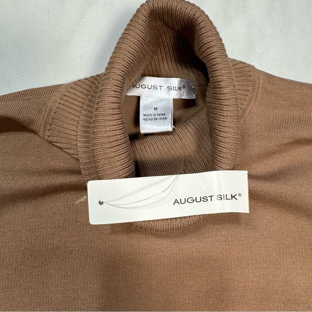 Other NWT New August Silk Silk Blend Beige Turtleneck Sweater Siz Size M / US 6-8 / IT 42-44 - 7 Thumbnail