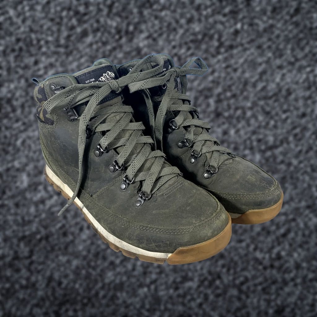The North Face The North Face Green Leather Lace Up Hiking Work Casual Boots Men's US 9.5 Size US 9 / EU 42 - 1 Thumbnail