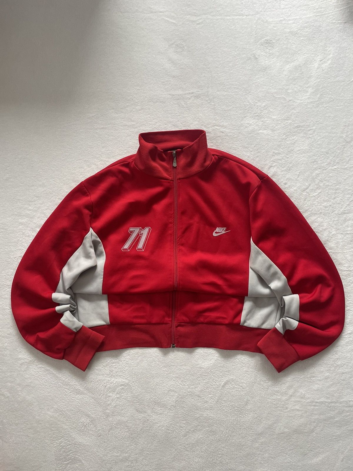 Nike 🍓 NIKE ATHLETIC 71 RETRO SWOOSH BIG BLACK LOGO TRACK JACKET | Grailed