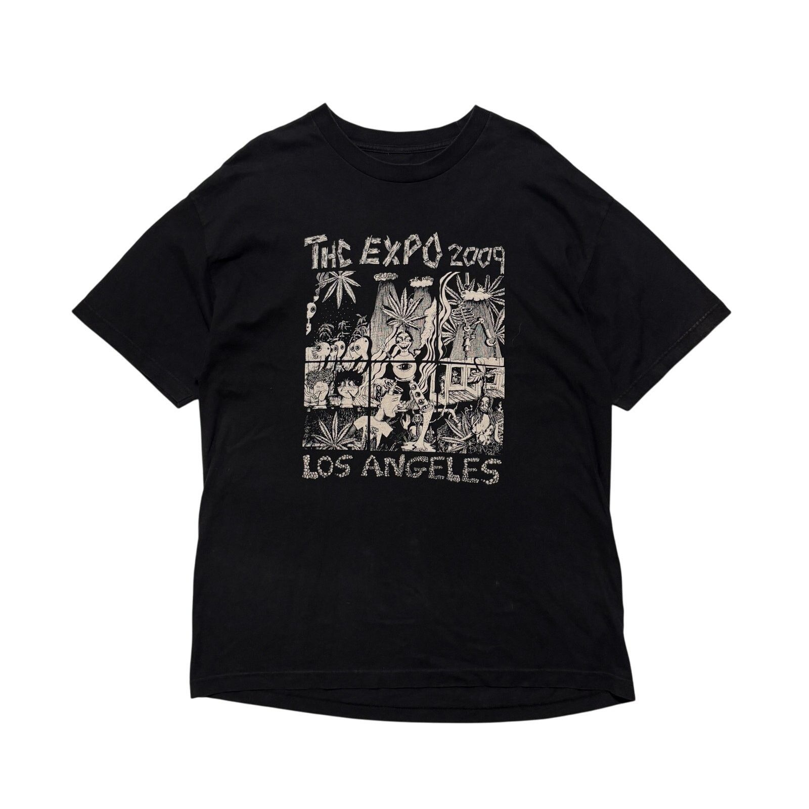 Hanes VTG Y2K 00s THC Weed Expo Los Angeles Black T-Shirt XL Size US XL / EU 56 / 4 - 1 Thumbnail