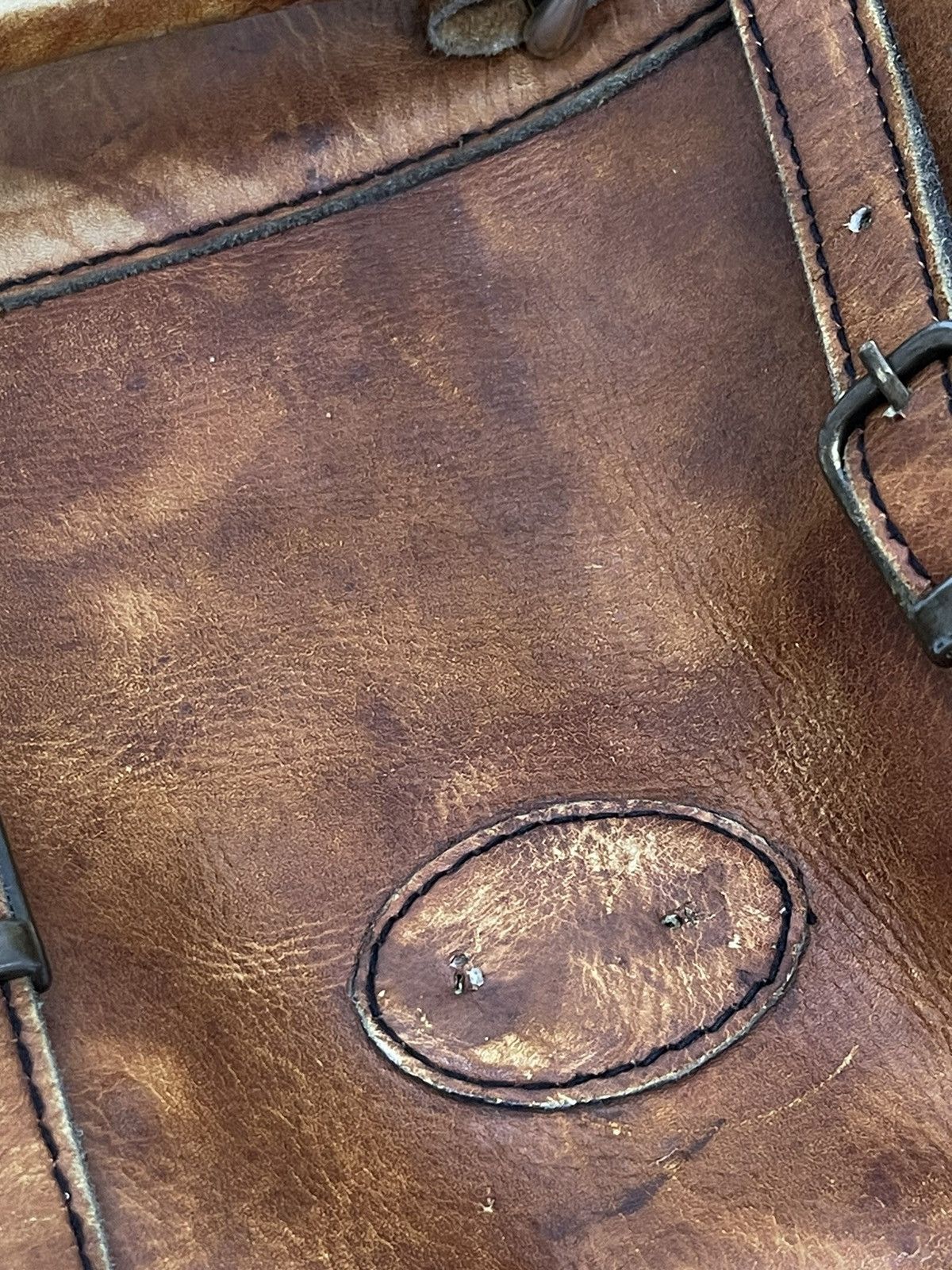 Japanese Brand Full Leather Patina Vtg Unknown Duffle Bag 1🟩 Size ONE SIZE - 18 Thumbnail