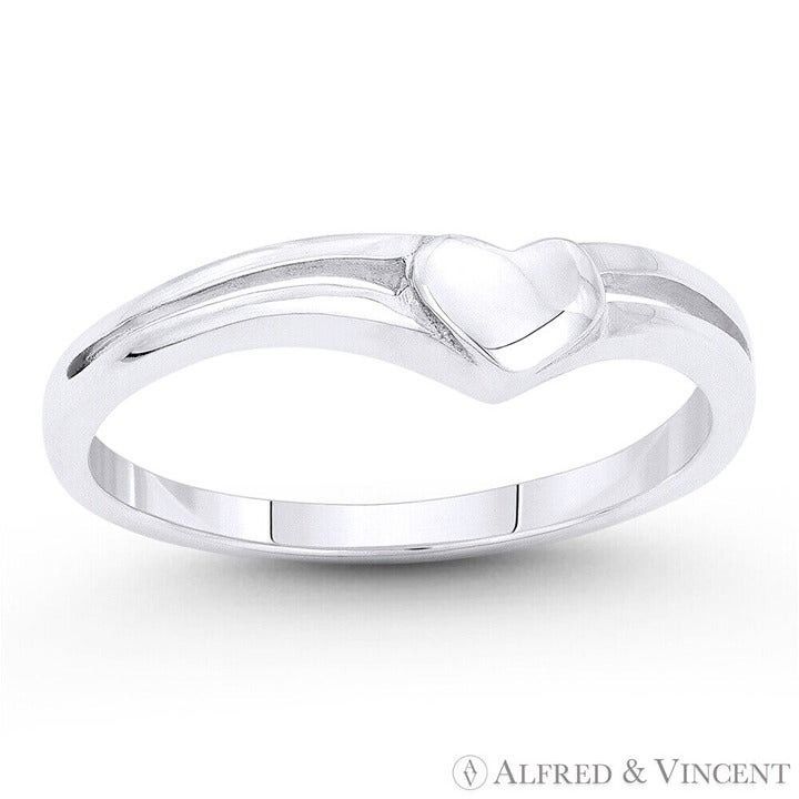 Other Heart Charm Splitshank-Band Ring in .925 Sterling Silver Size ONE SIZE - 1 Preview