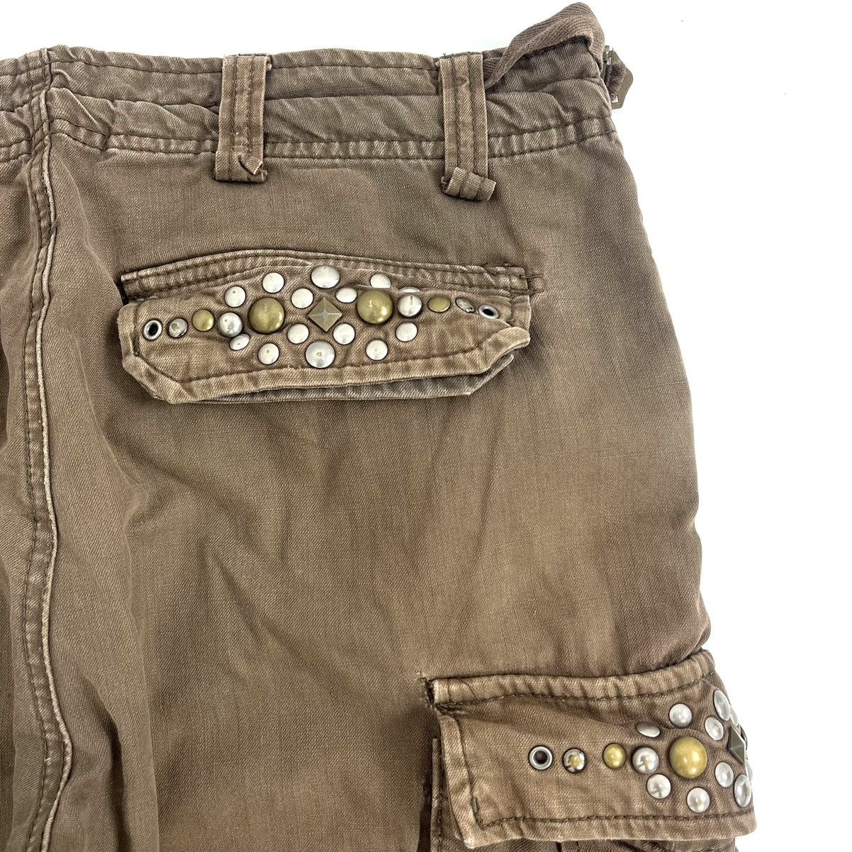 If Six Was Nine 2000s Crazy Bondage Studded Cargo Pants Lgb Goa Punks Style Size US 33 - 17 Thumbnail