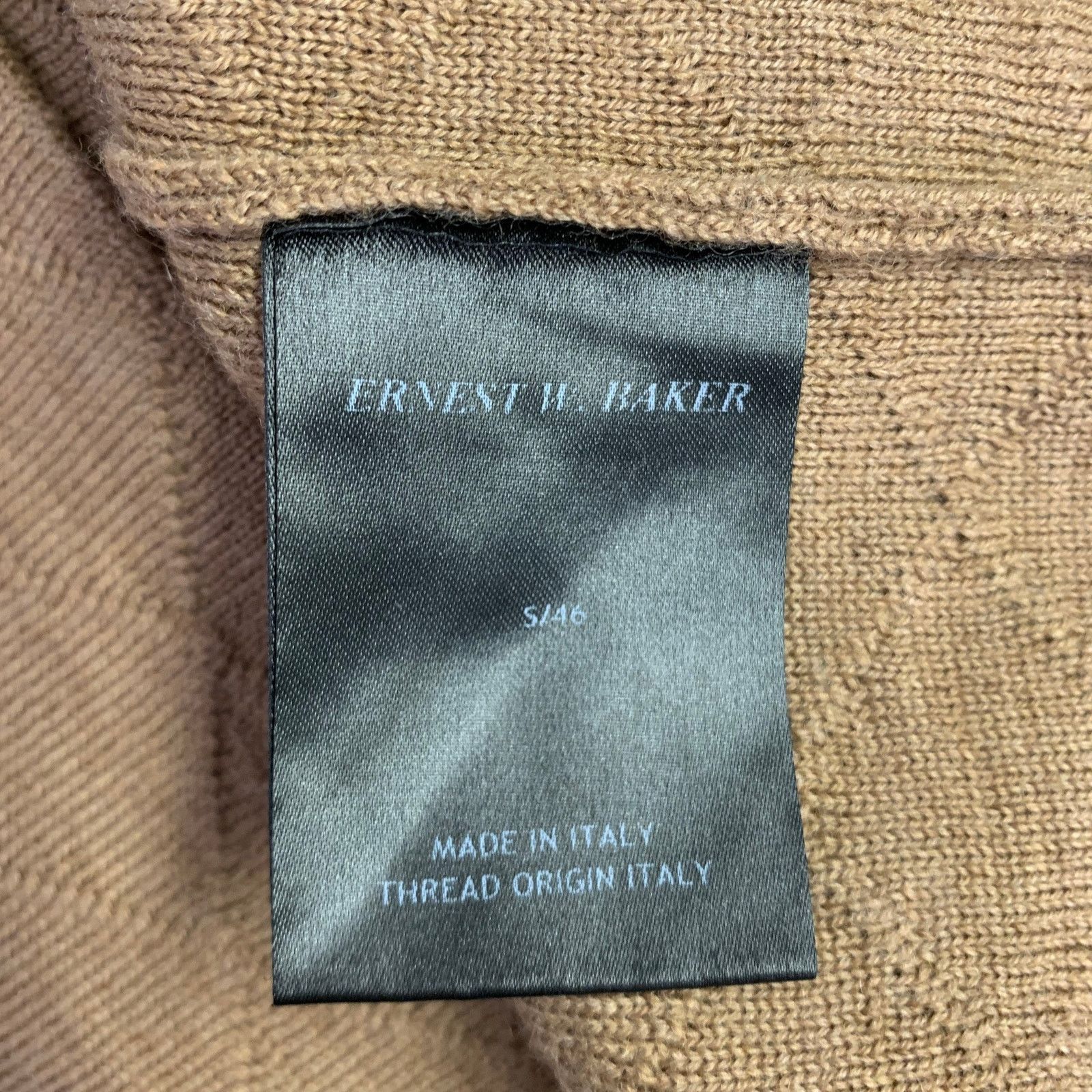 Ernest W. Baker ERNEST W. BAKER S Brown Tan Knit Merino Wool Scoop Neck Vest Size US S / EU 44-46 / 1 - 5 Thumbnail