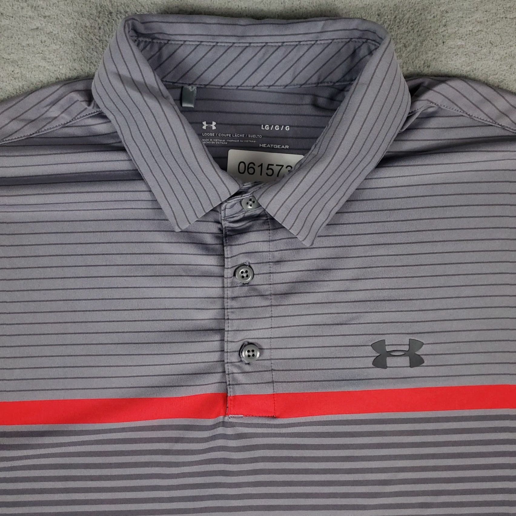 Under Armour Under Armour Polo Shirt Mens Size L Gray Striped Golf Casual Short Sleeve Polo Mens Gray Striped Polo Shirt Size US L / EU 52-54 / 3 - 2 Thumbnail