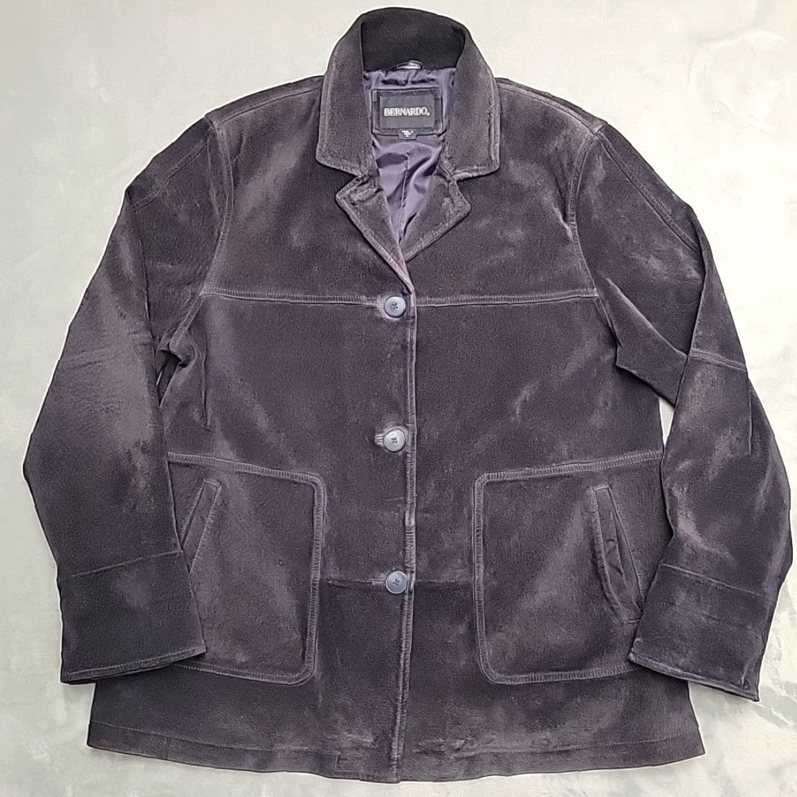 Vintage VINTAGE Bernardo Jacket Women XL Purple Faux Suede Button Classic Career Minimalist Size XL / US 12-14 / IT 48-50 - 2 Thumbnail