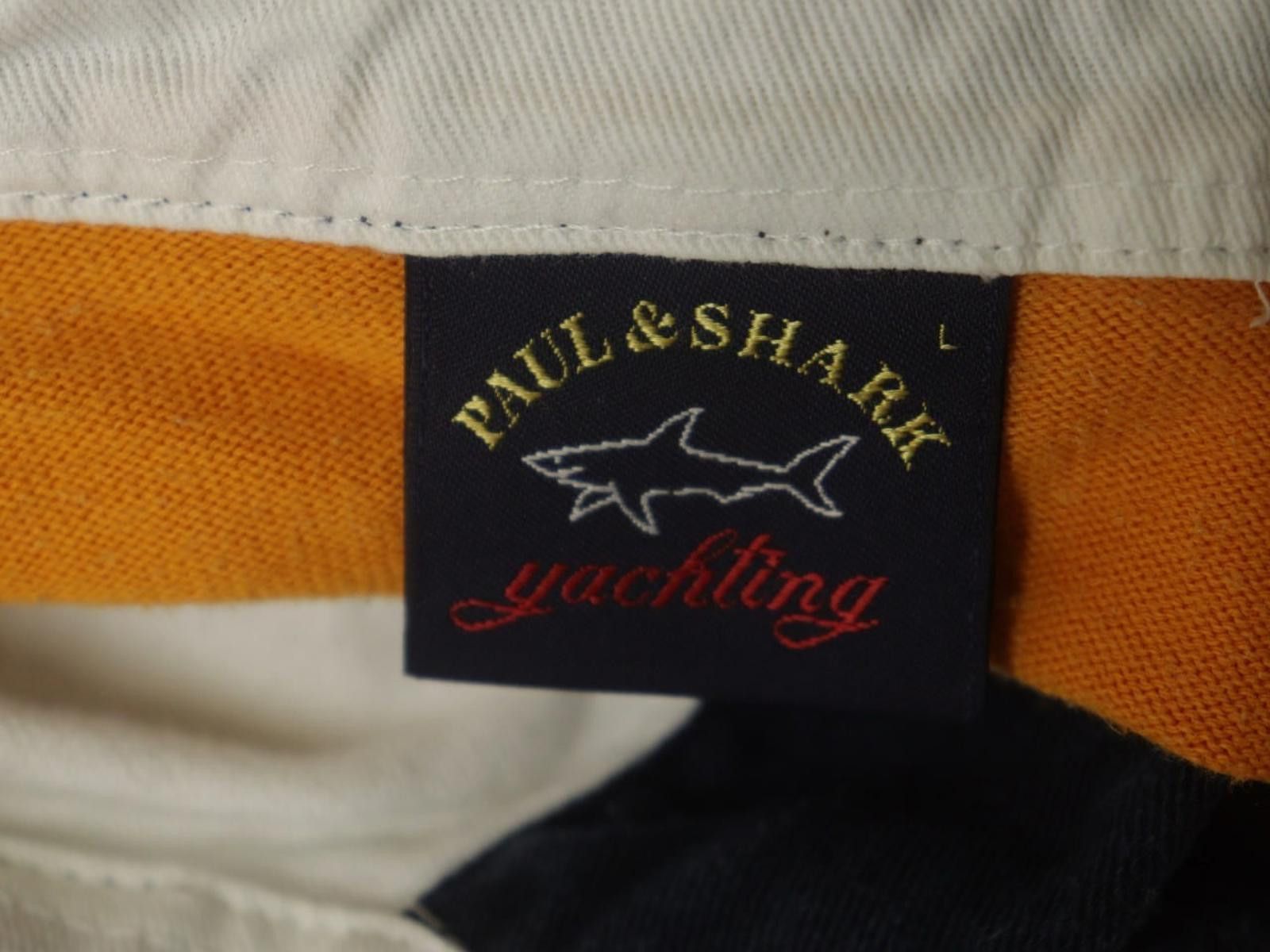 Paul & Shark Paul & Shark White Yellow Striped Collared Polo Shirt Size L Size US L / EU 52-54 / 3 - 10 Thumbnail