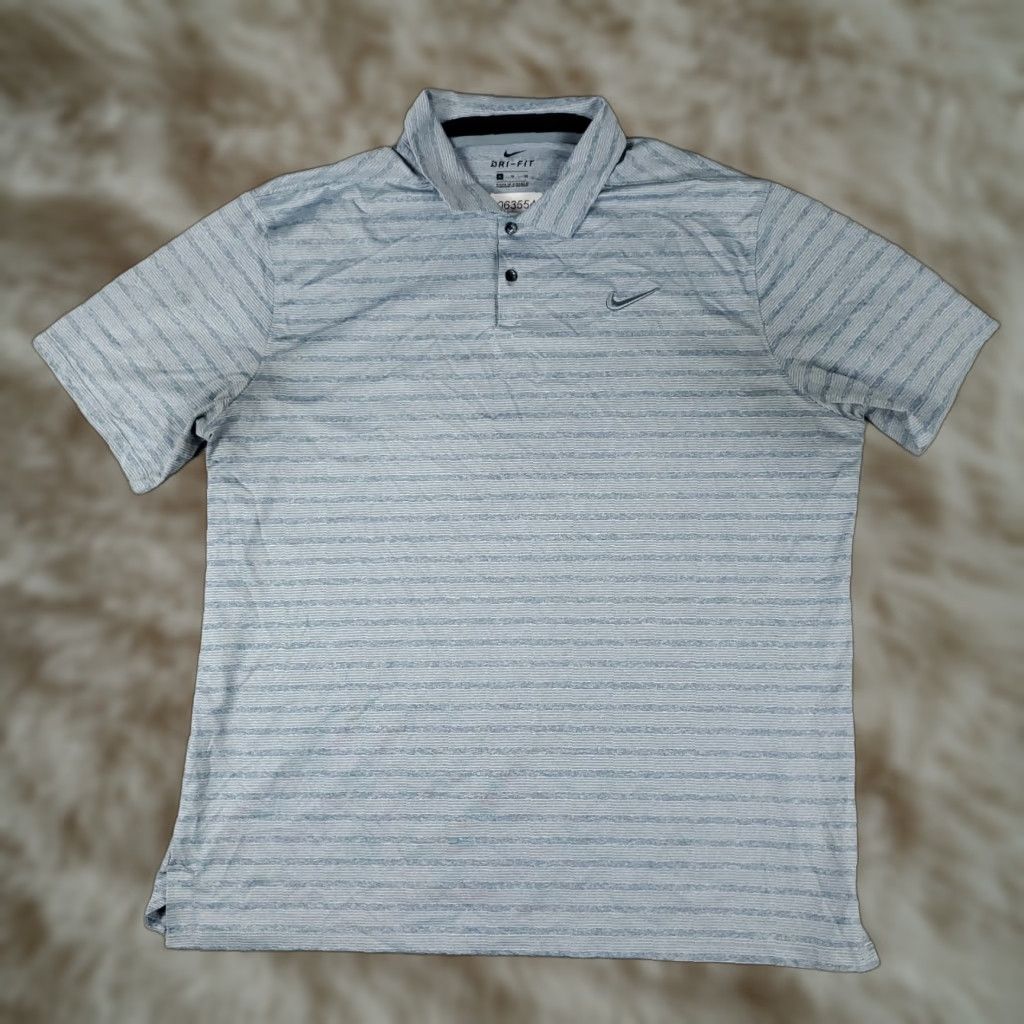 Nike Nike Polo Shirt Mens XL Blue Striped Swoosh Golf Casual Short Sleeve Polo - Nike Shirt Mens XL Blue Striped Golf Casual Short Sleeve Size US XL / EU 56 / 4 - 1 Thumbnail