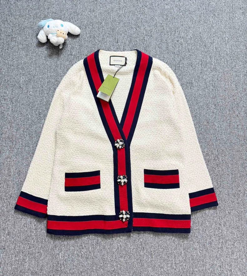 Gucci GucciWhite heavy industry diamond button tweed small fragra Size XS / US 0-2 / IT 36-38 - 1 Thumbnail