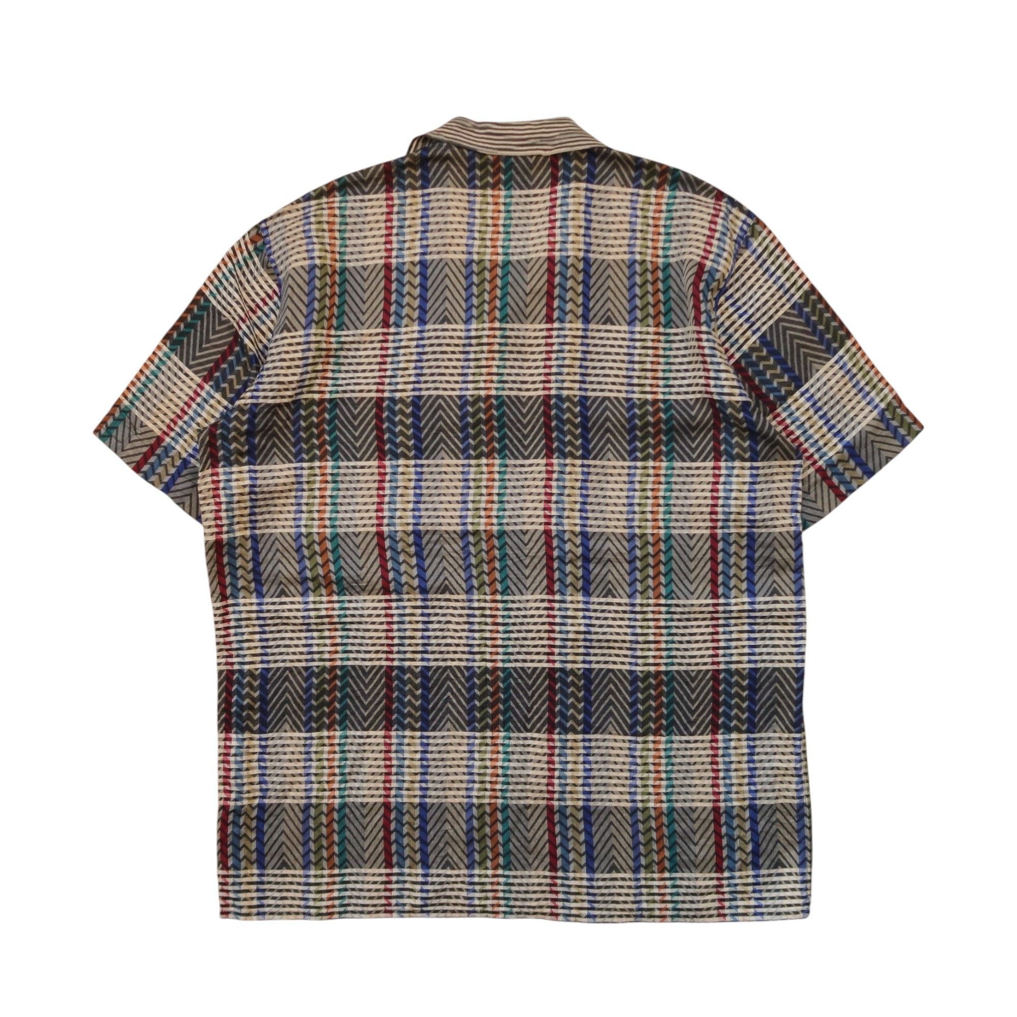 Missoni Vintage 80s Missoni Psychedelic Zig Zag Stitch Pattern Shirt Size US L / EU 52-54 / 3 - 2 Thumbnail