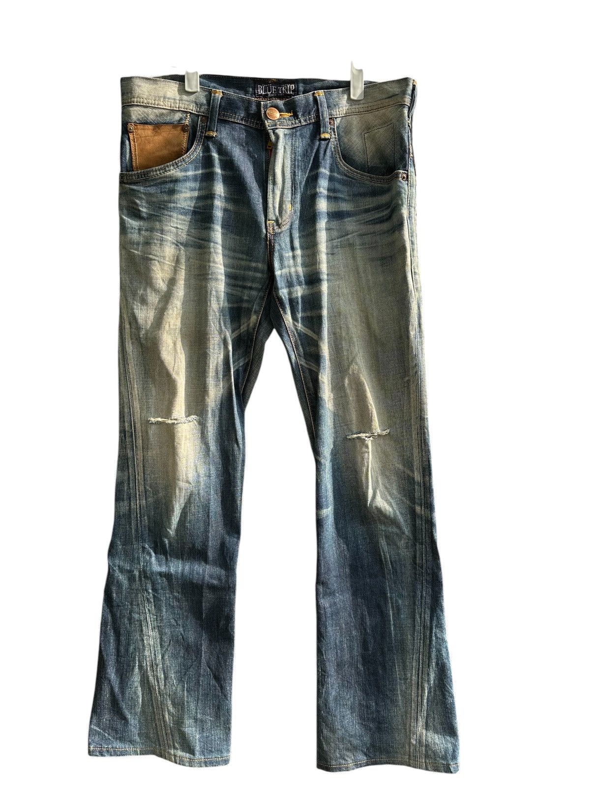 If Six Was Nine Distress Edwin Flare Tokyo Blue Trip Made In Japan. Size US 34 / EU 50 - 2 Thumbnail