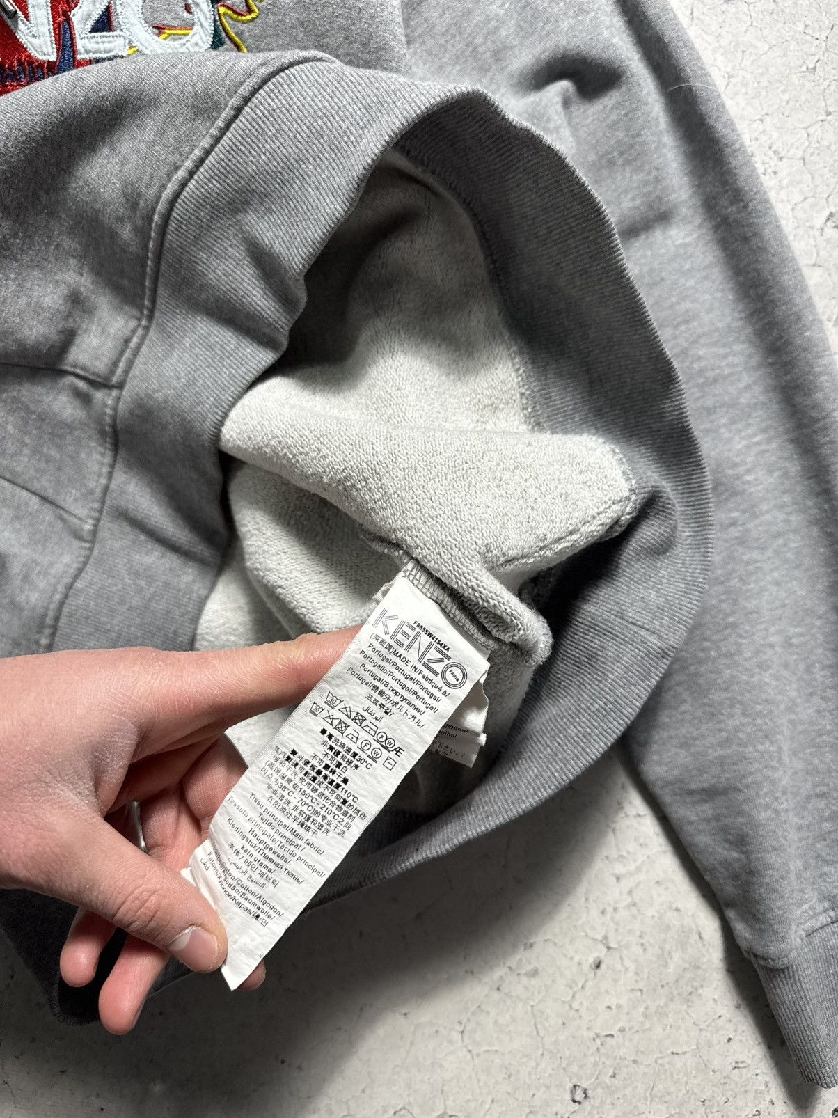 Kenzo Kenzo Paris Tiger Hoodie Big Logo Grey Size M Size US M / EU 48-50 / 2 - 7 Thumbnail