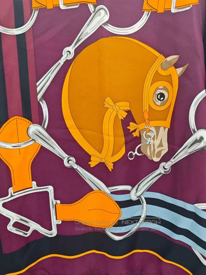 Hermes Hermes Purple Cashmere and Mulberry Silk Mixed Horse Head Size XXS / US 00 / IT 34 - 3 Thumbnail
